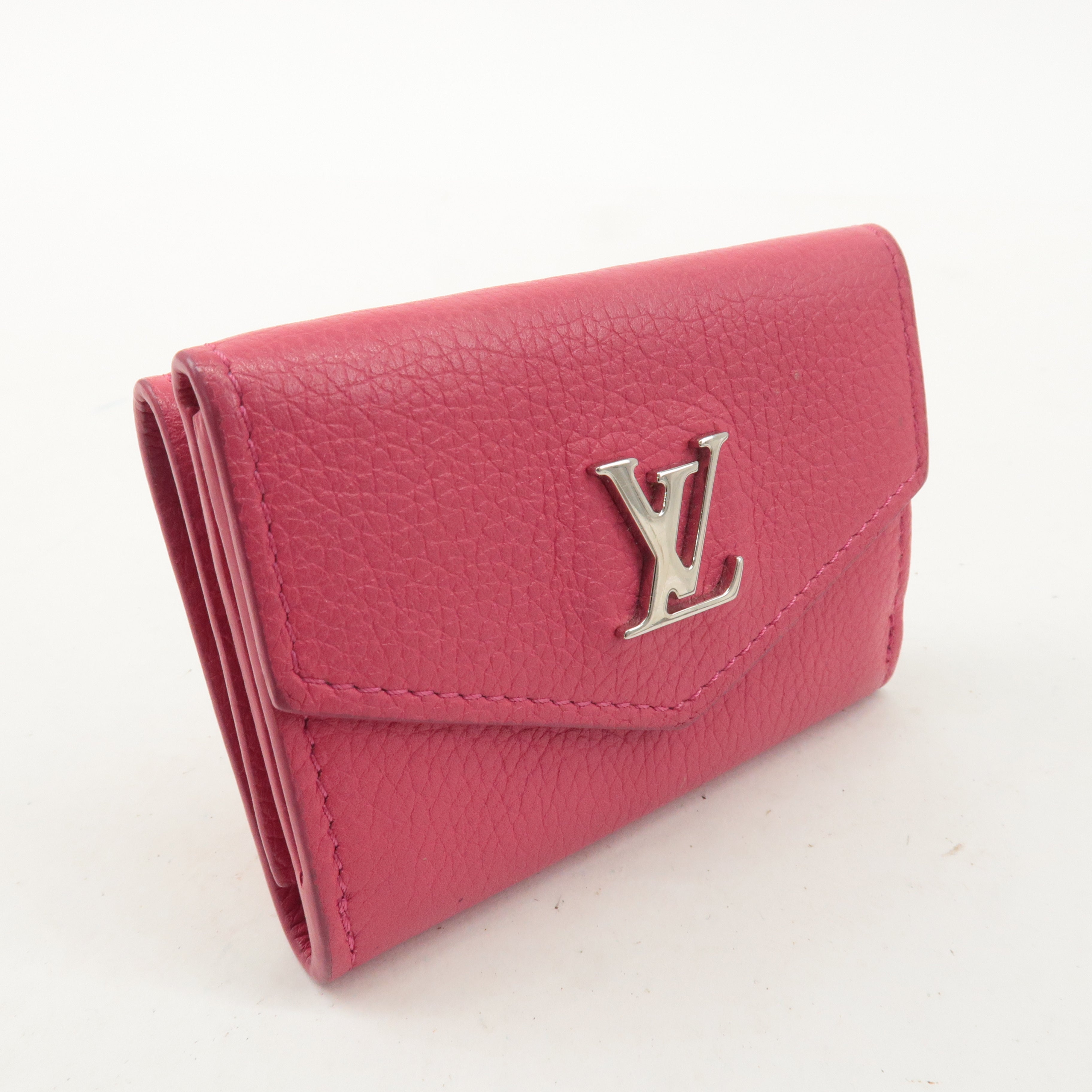 Louis Vuitton Portefeuille Lock Mini Leather Wallet Pink M67860