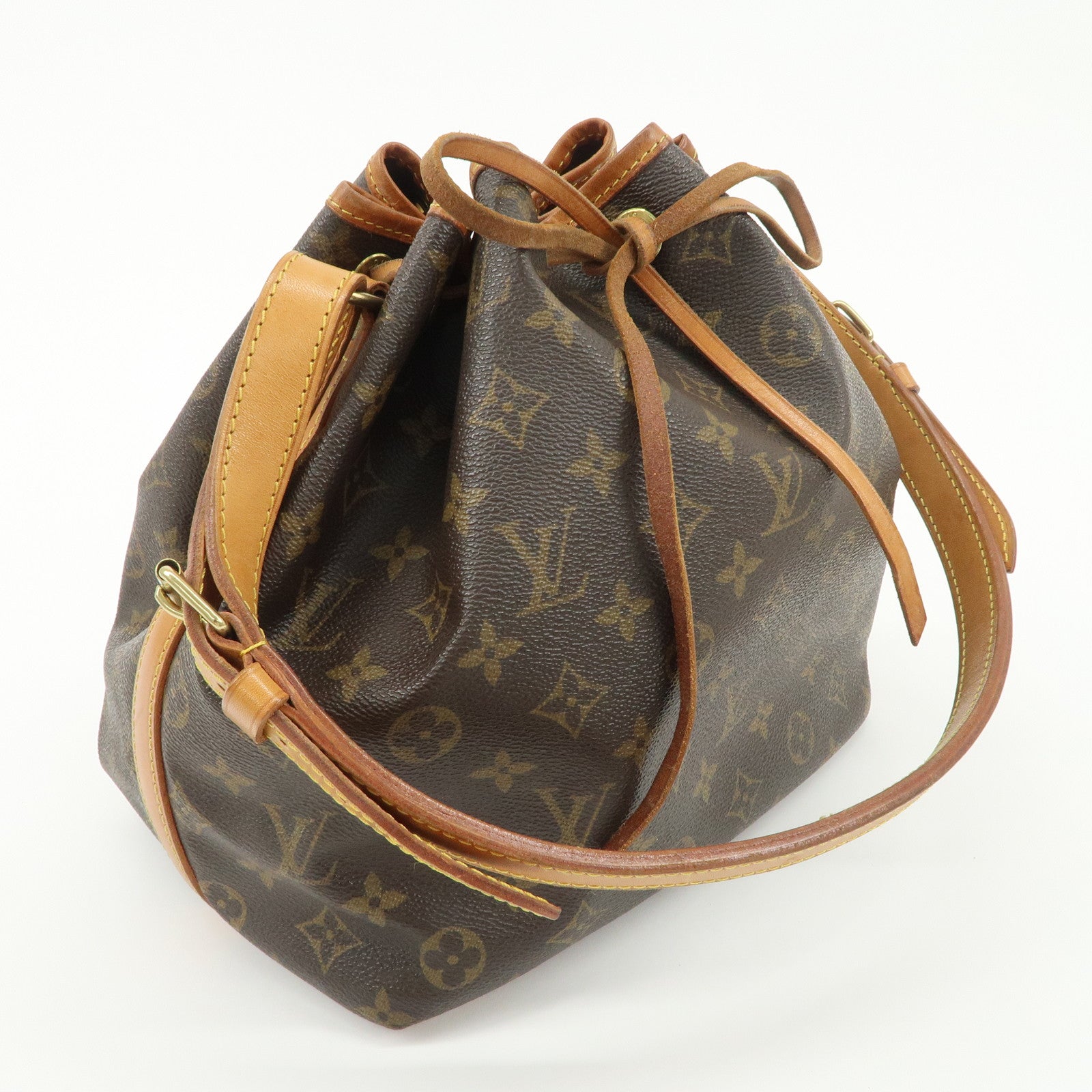 Louis Vuitton Monogram Petit Noe Shoulder Bag Brown M42226