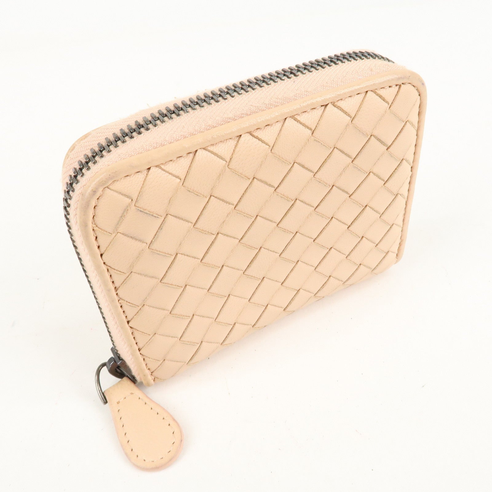 BOTTEGA VENETA Intrecciato Leather Round Zipper Coin Case