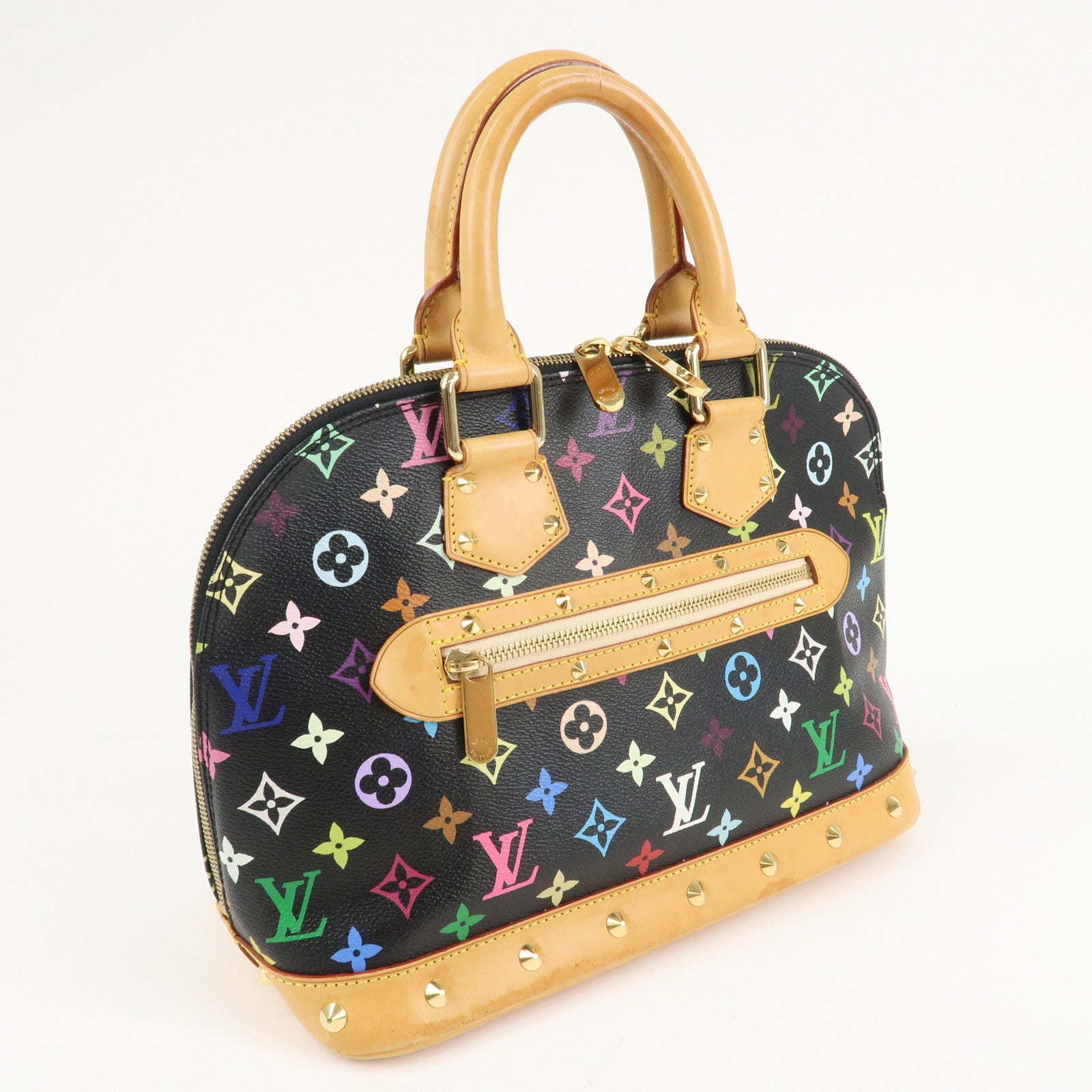 Louis Vuitton Monogram Multi Color Alma Hand Bag Noir M92646 Used