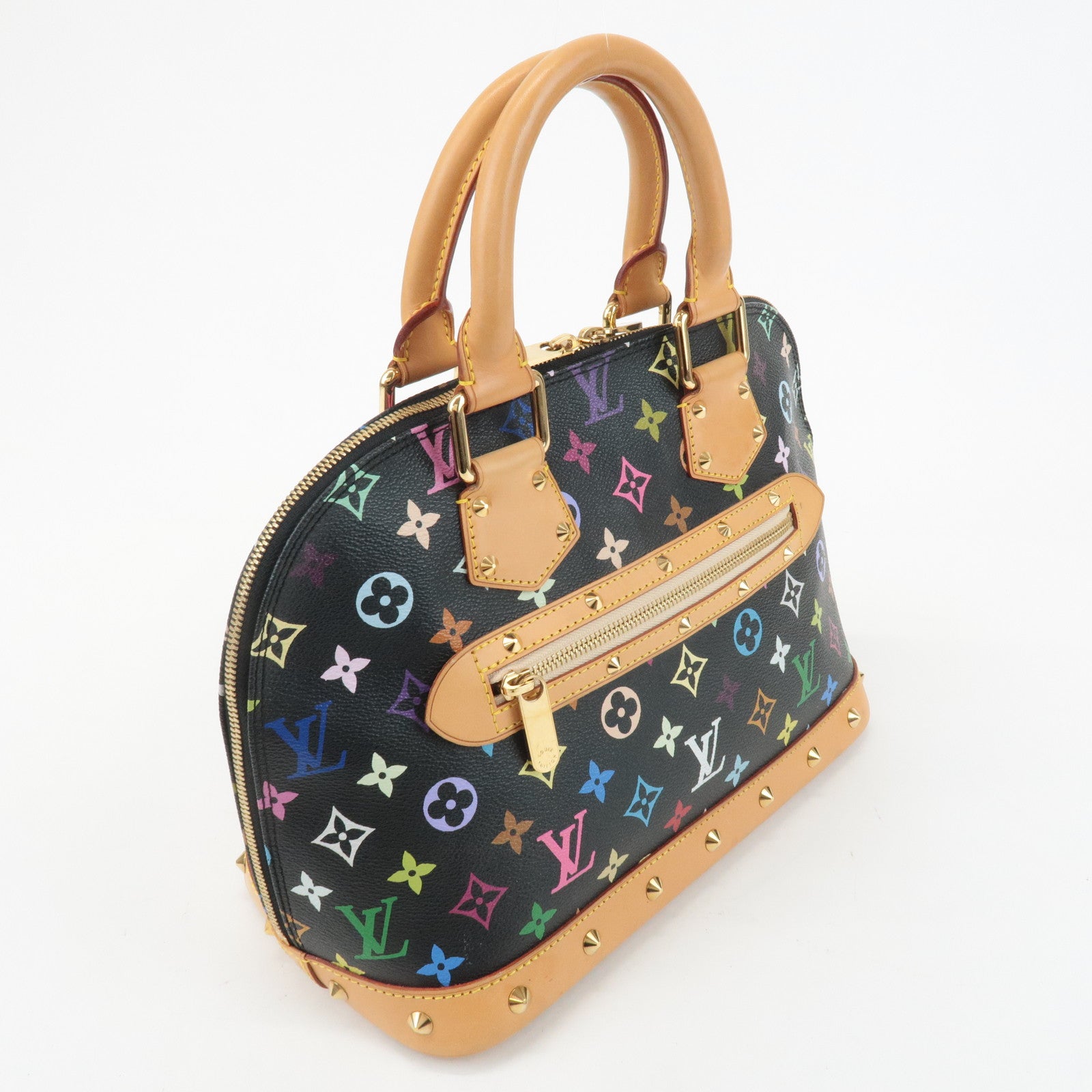 Louis Vuitton Monogram Multicolor Alma Hand Bag Noir M92646