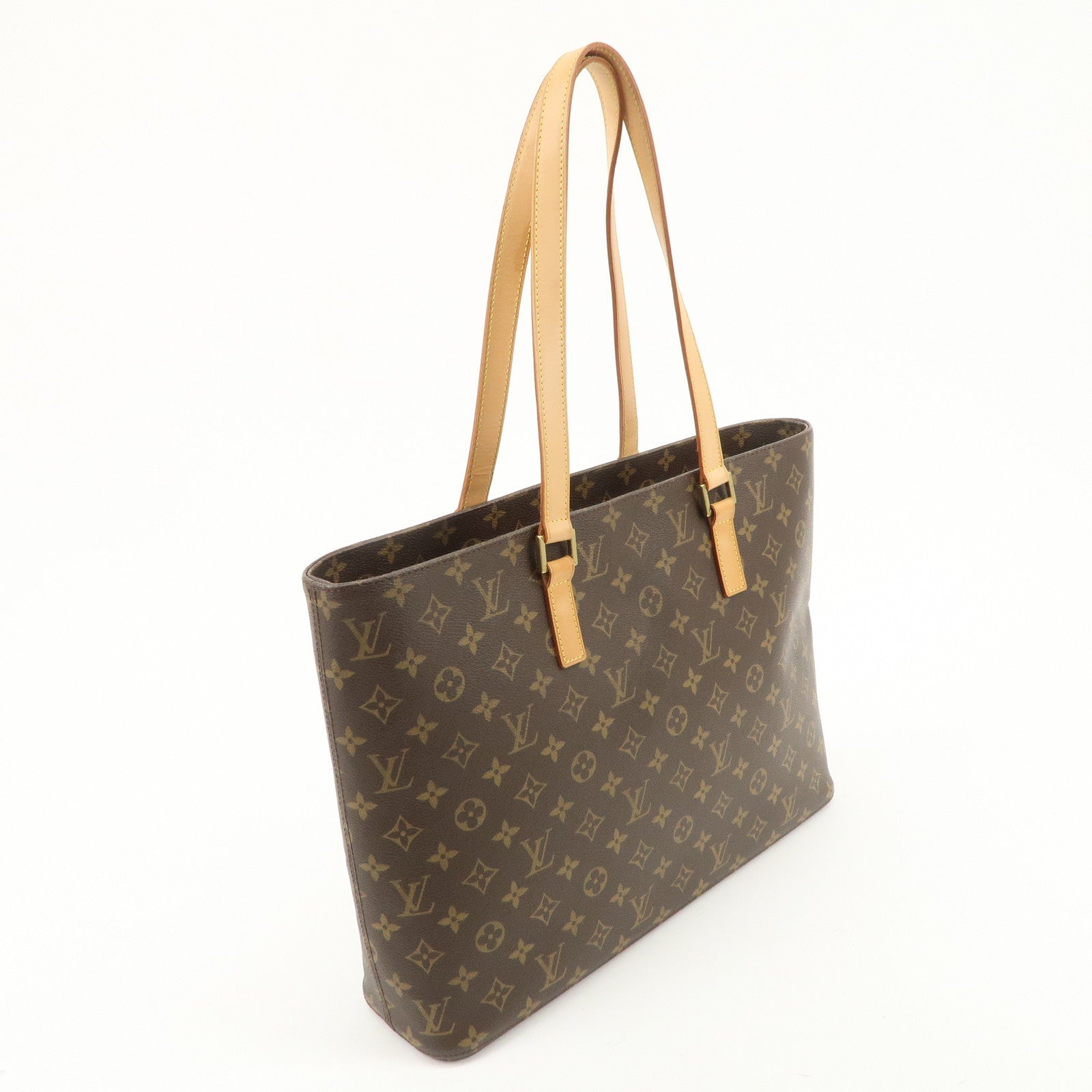 Louis Vuitton Monogram Luco Tote Bag Hand Bag Brown M51155 Used