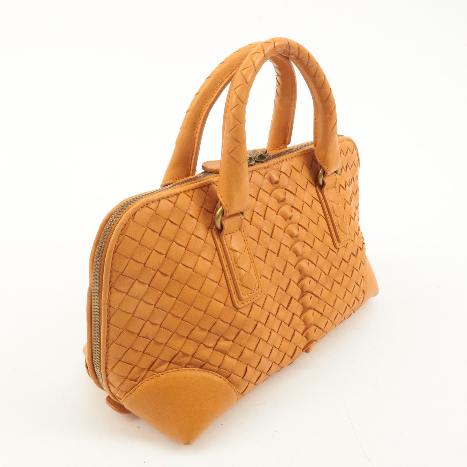 BOTTEGA VENETA Intrecciato Leather Handbag Orange 192938