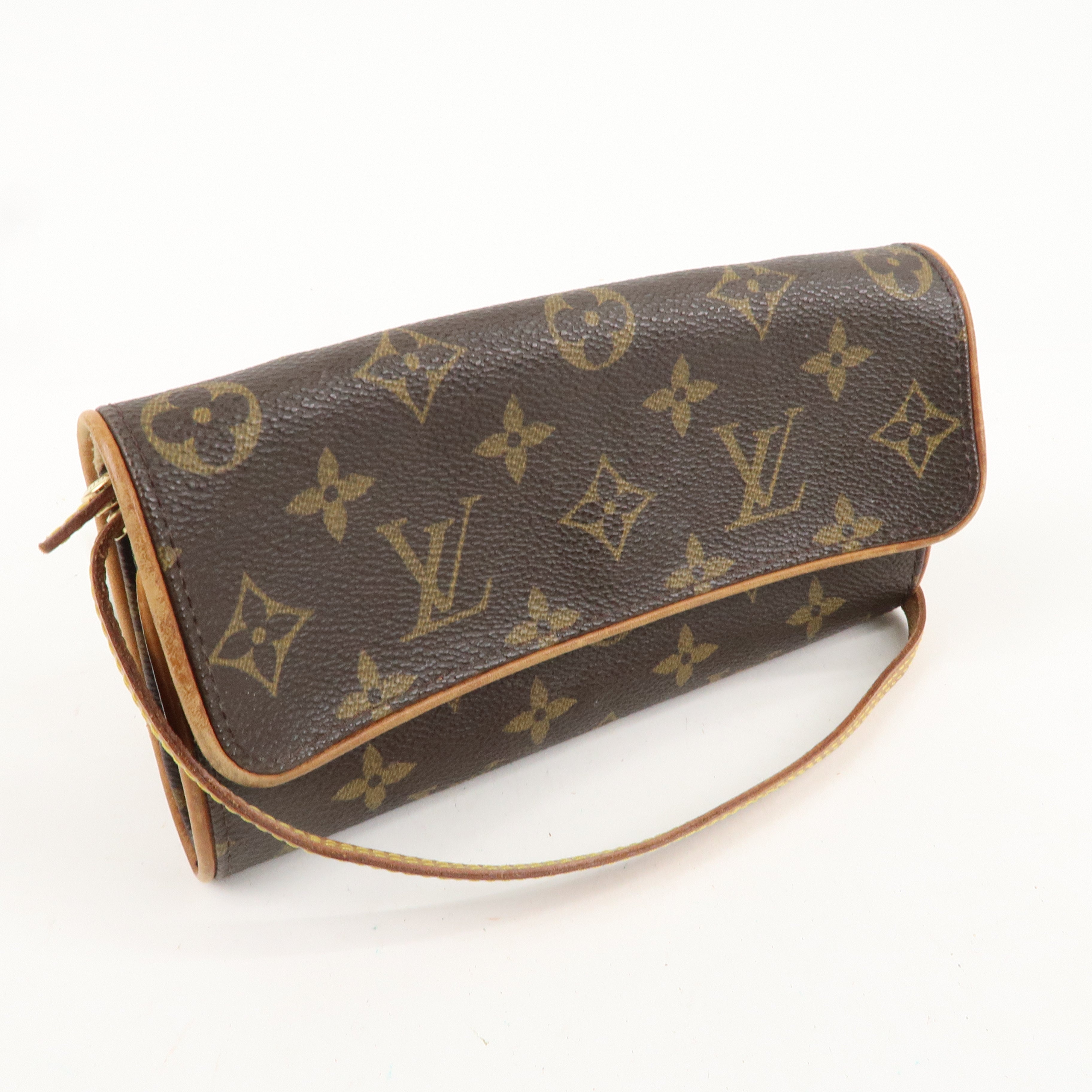 Louis Vuitton Monogram Pochette Twin PM 2Way Bag Brown M51854