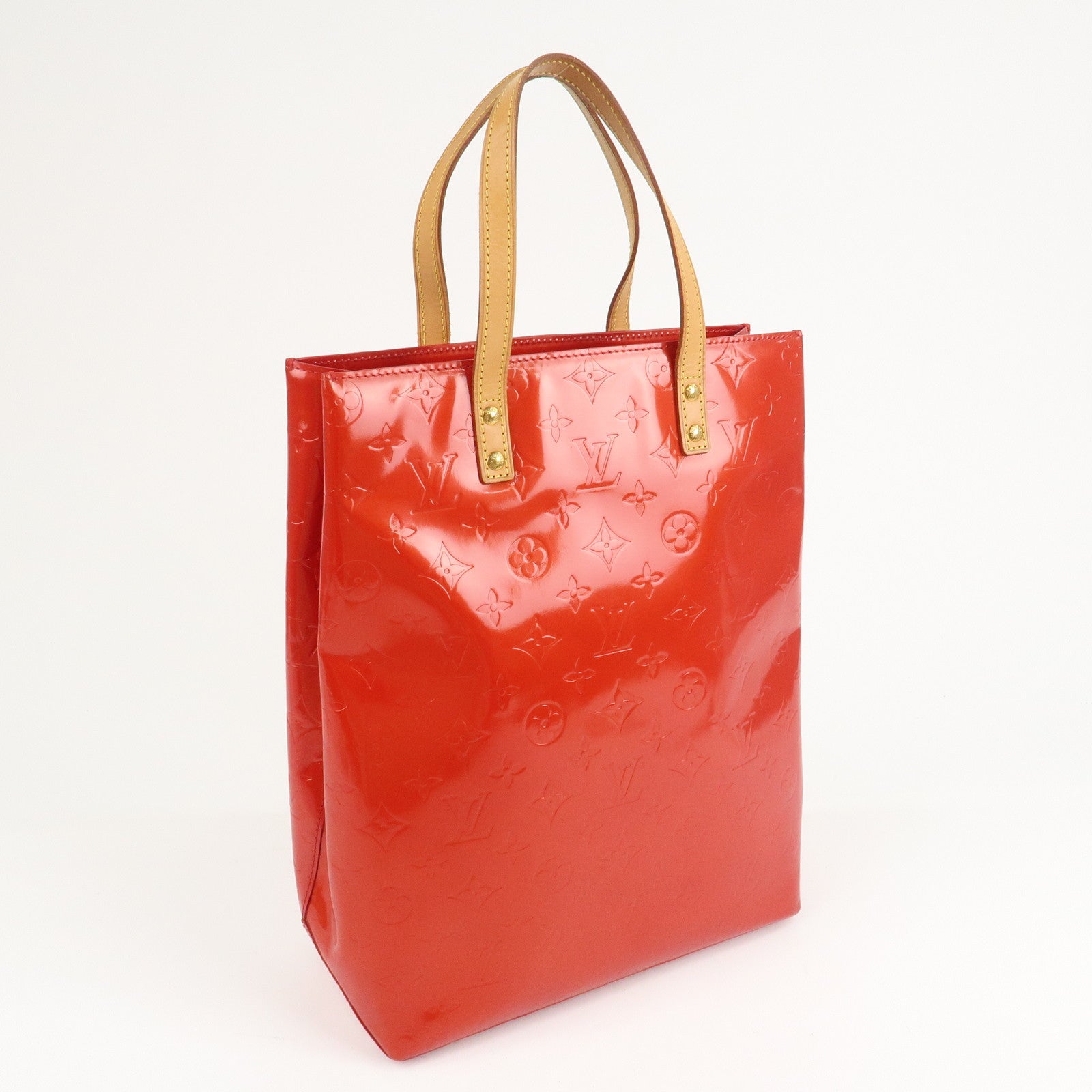 Louis Vuitton Monogram Vernis Lead MM Tote Bag Rouge M91086 Used