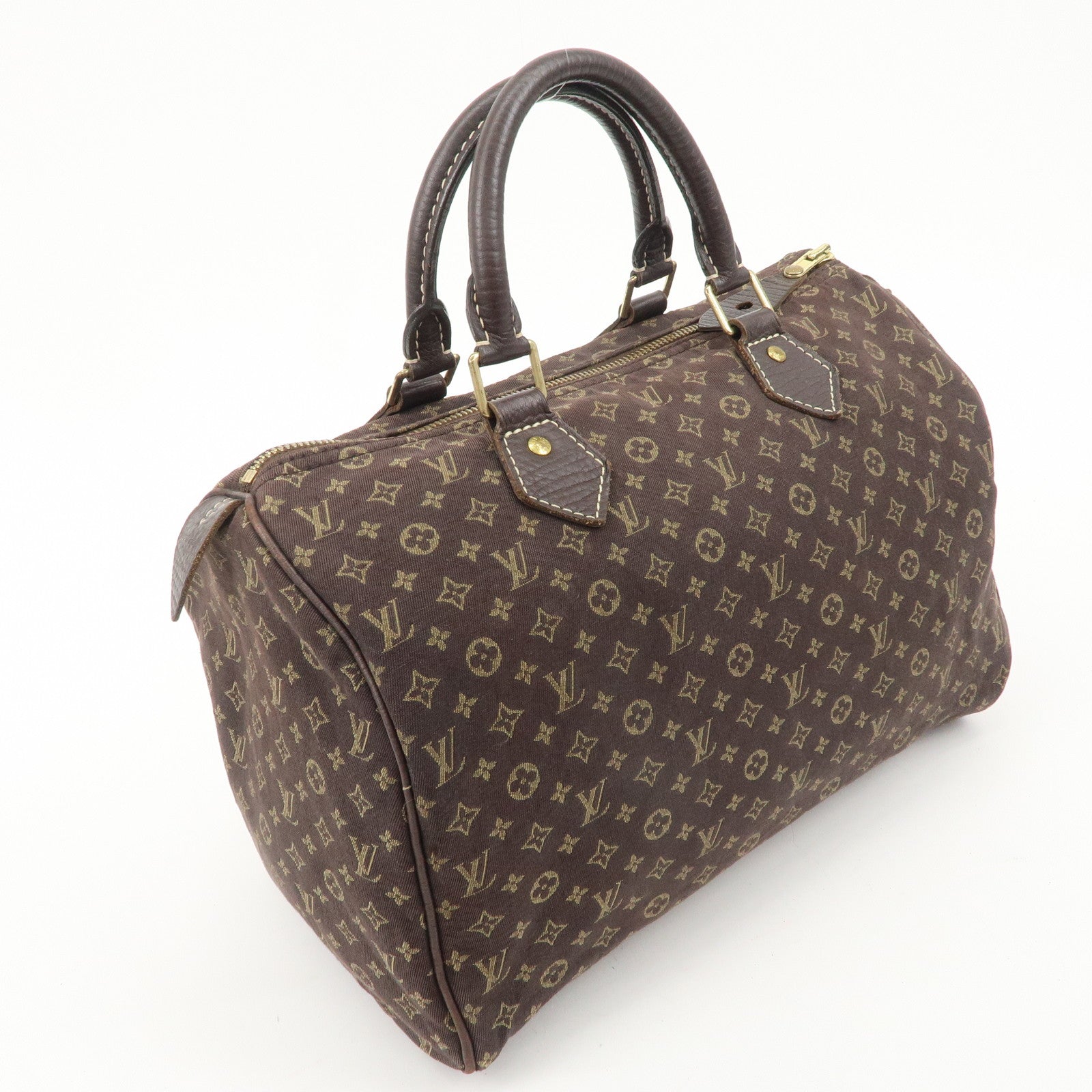 Louis Vuitton Monogram Mini Lin Speedy 30 Boston Bag Ebene M95224 Used