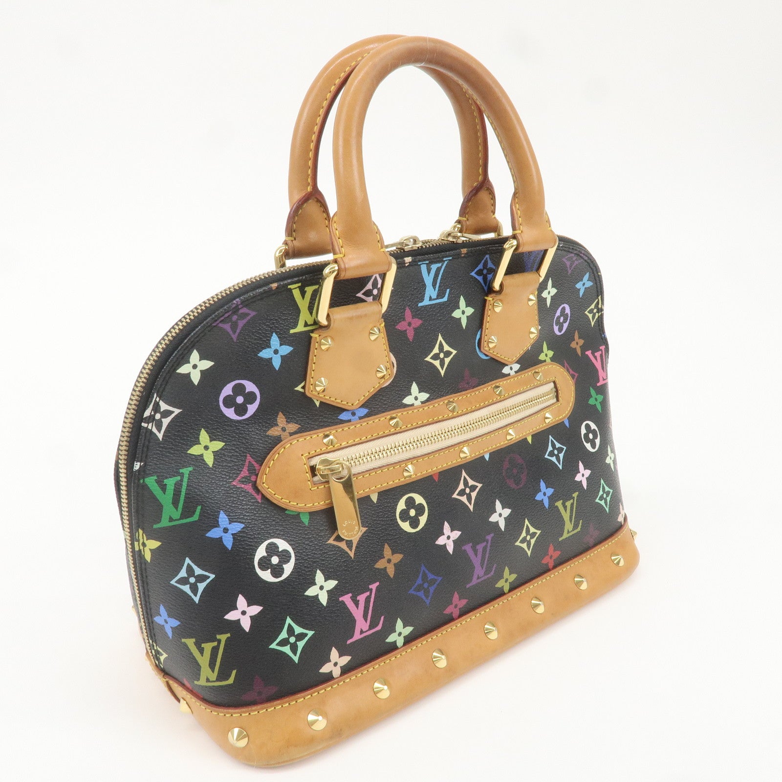 Louis Vuitton Monogram Multi Color Alma Hand Bag Noir M92646