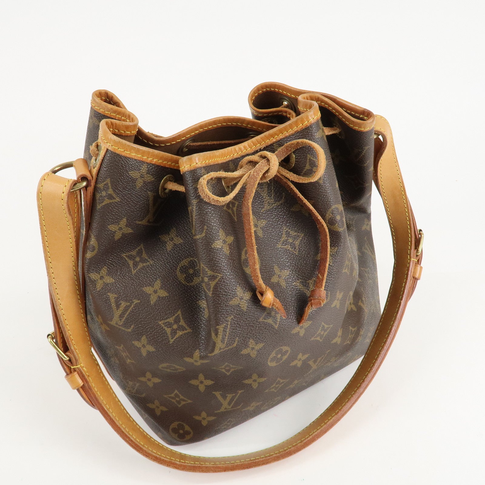 Louis Vuitton Monogram Petit Noe Shoulder Bag Brown M42226