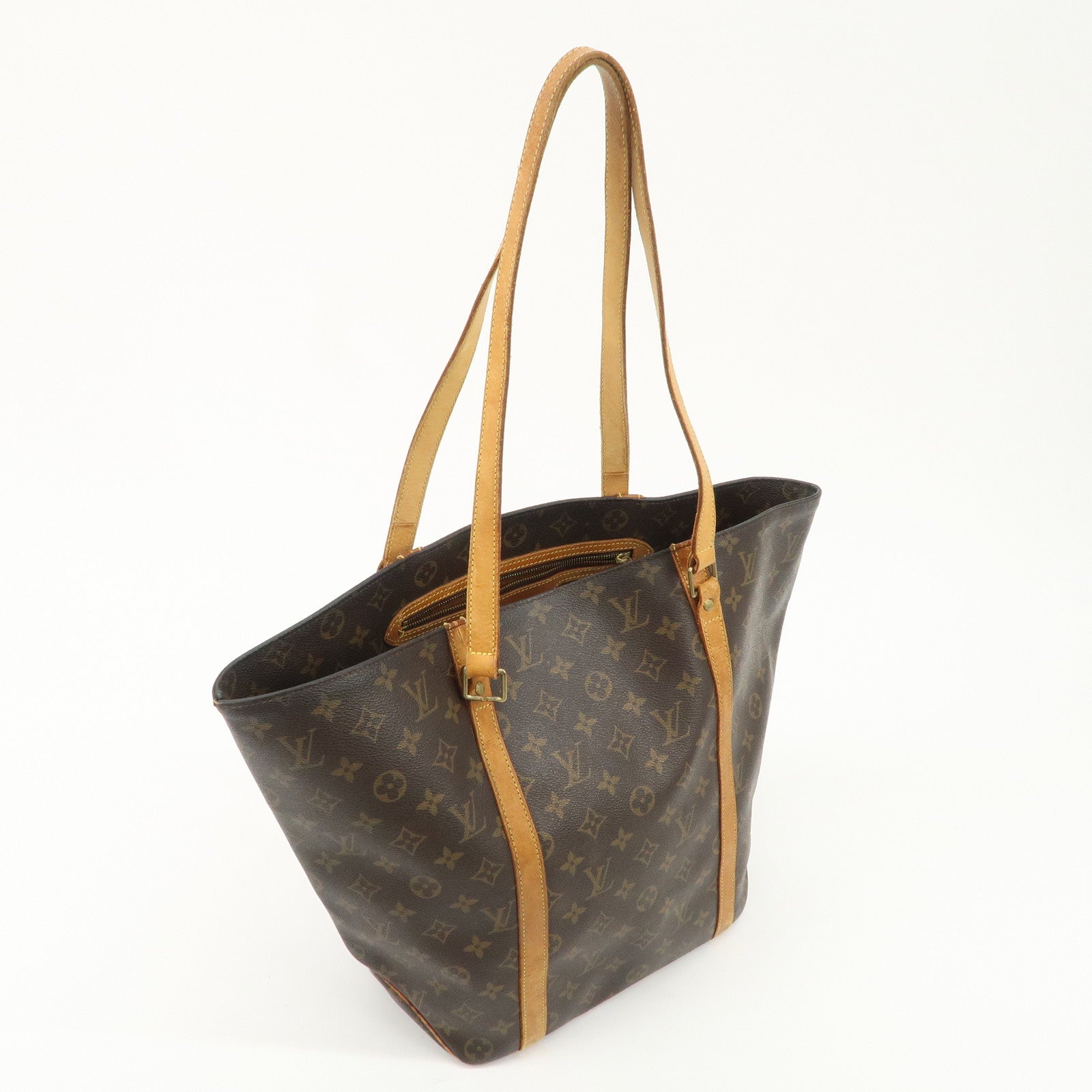 Louis Vuitton Monogram Sac Shopping Shoulder Bag Brown M51108 Used