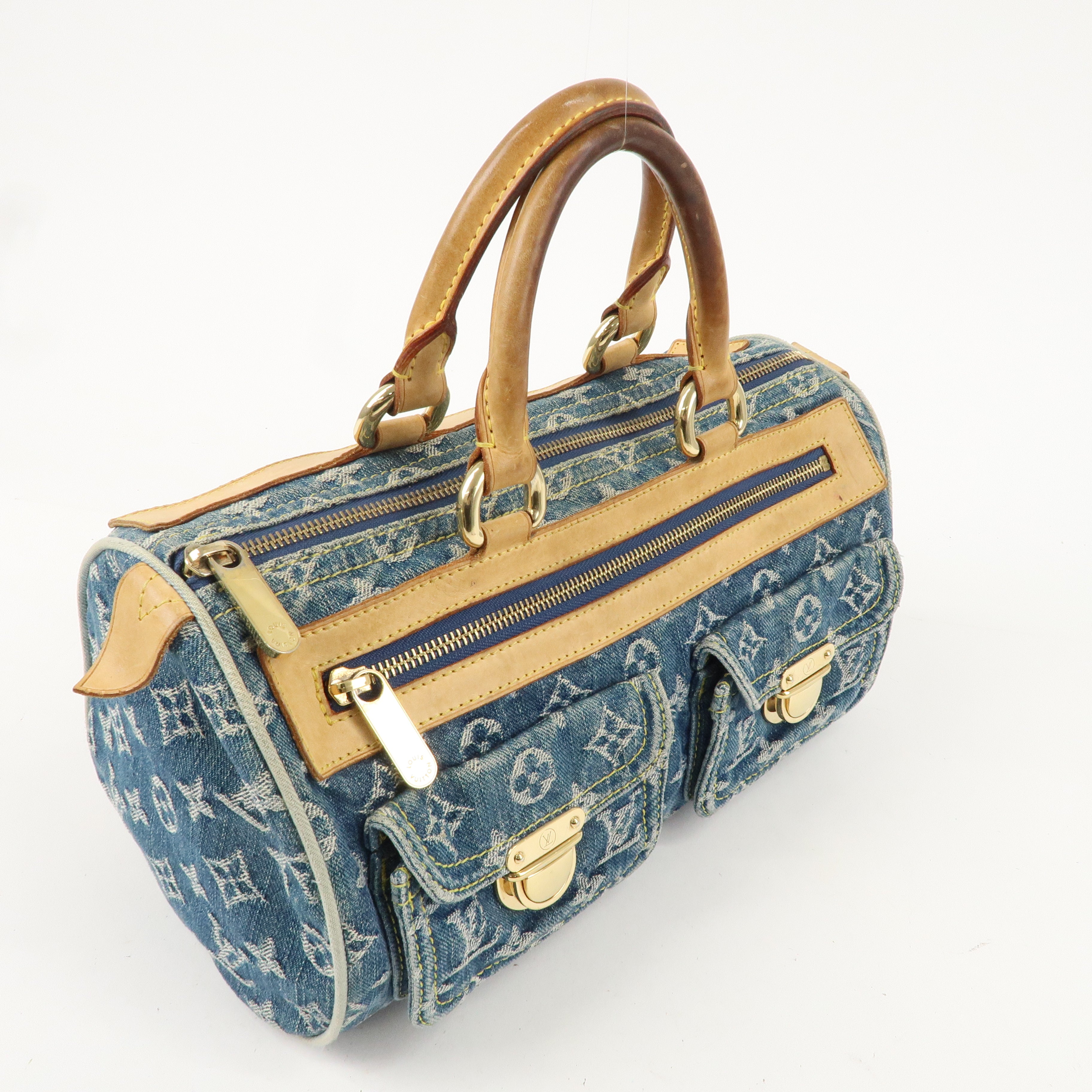 Louis Vuitton Monogram Denim Neo Speedy Boston Bag Blue M95019