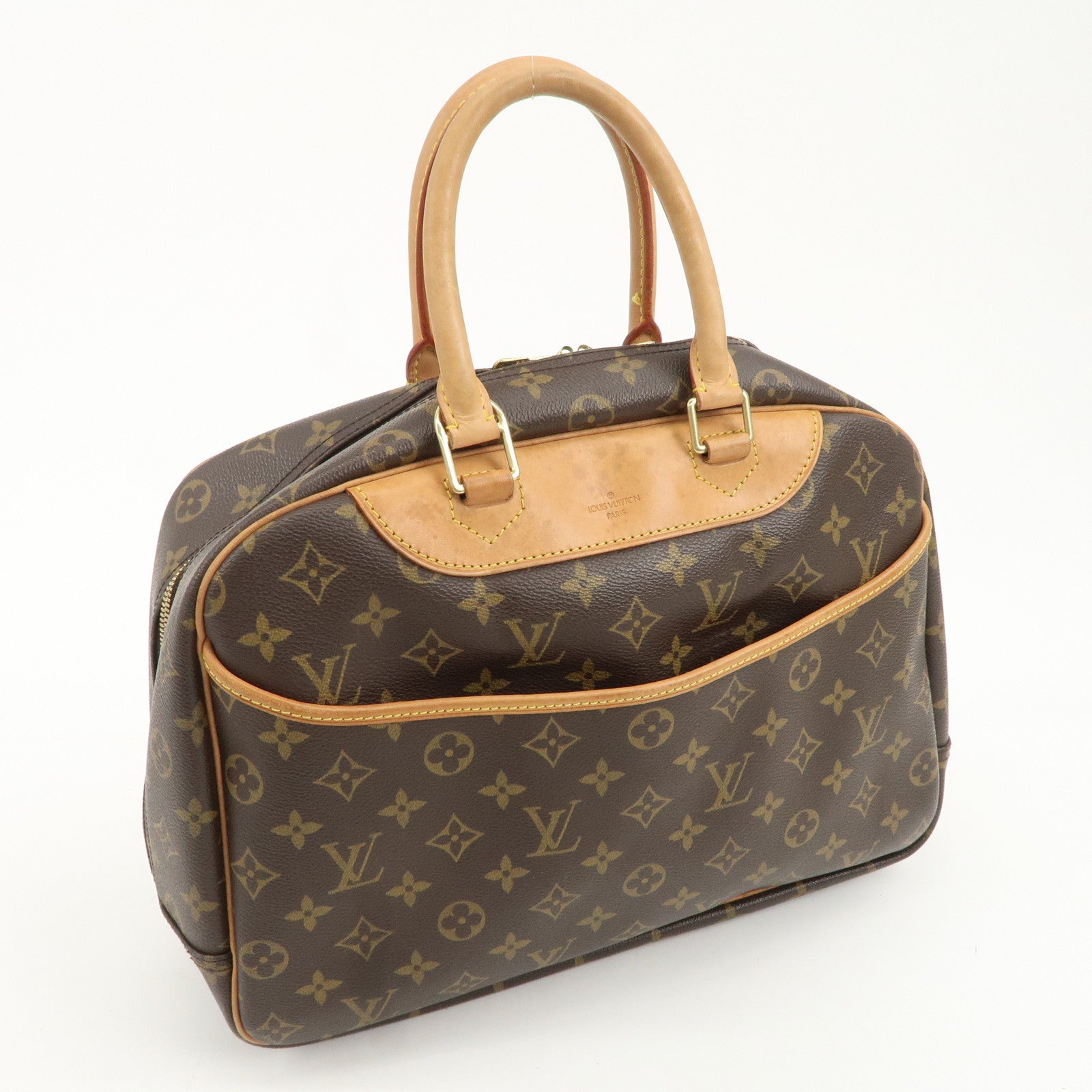 Louis Vuitton Monogram Deauville Hand Bag Brown M47270 Used