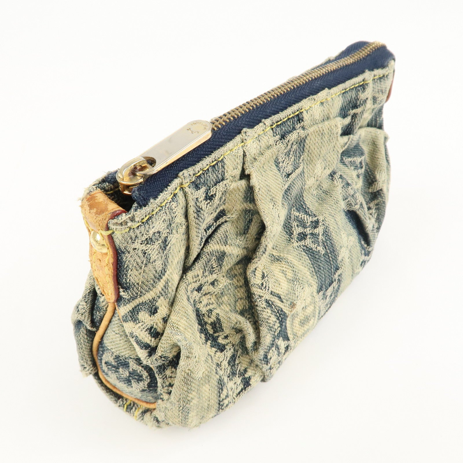 Louis Vuitton Monogram Denim Trousse Raye Pouch Blue M95335 Used