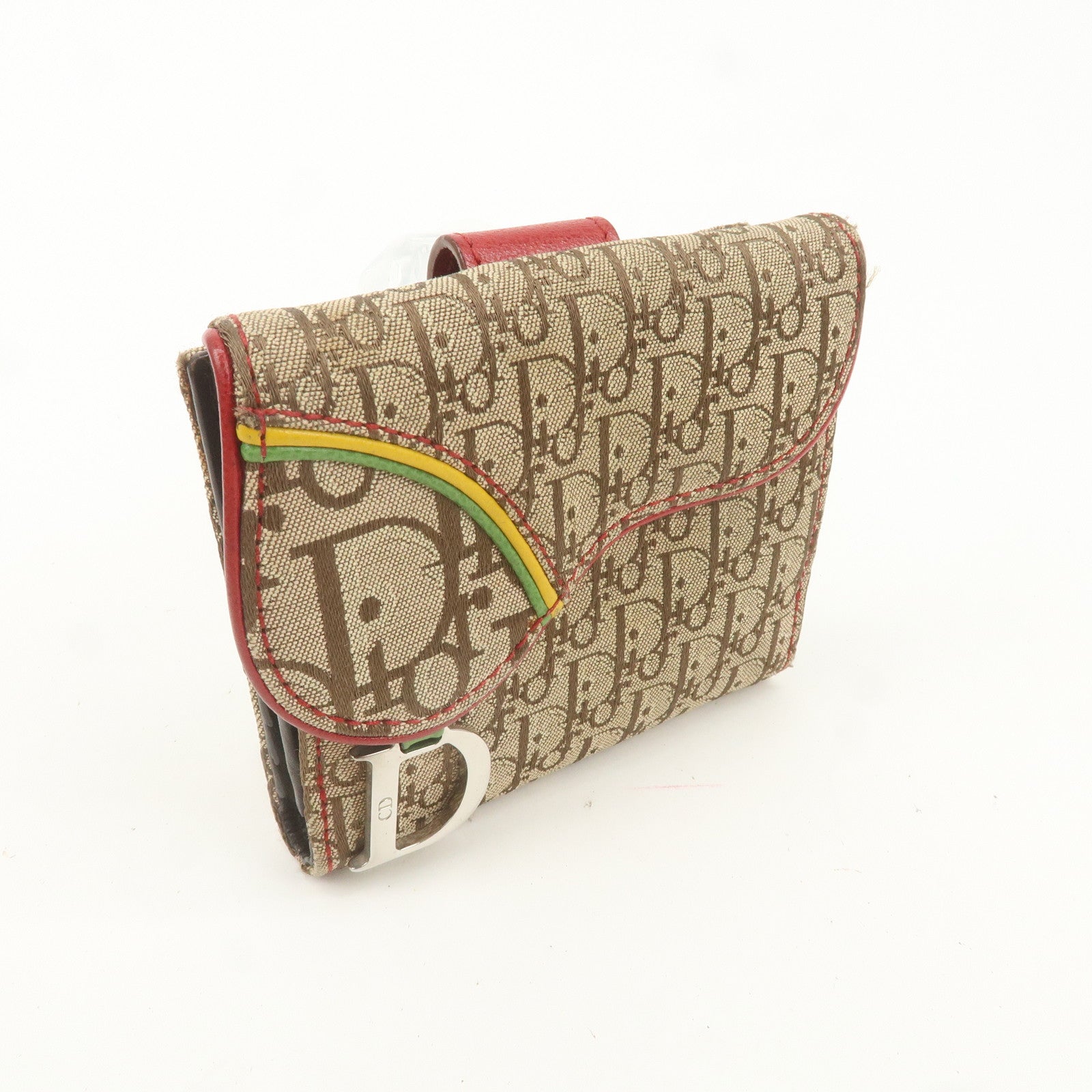 Christian Dior Rasta Trotter Canvas Leather Saddle Compact Wallet