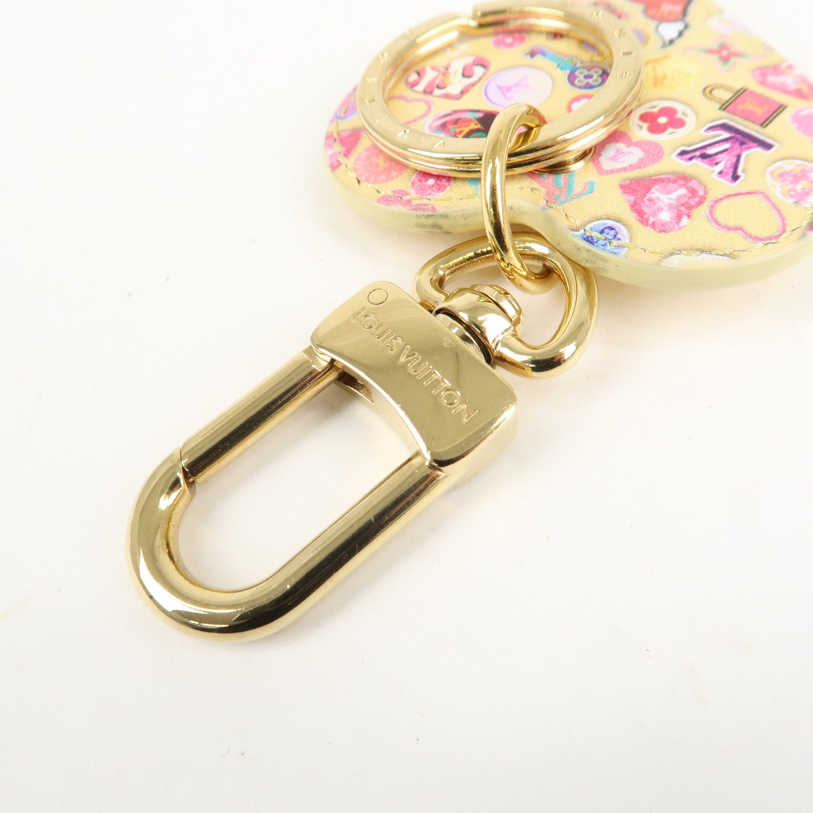 Louis Vuitton Monogram Vernis Porte Cles Lovelock Heart Charm Used