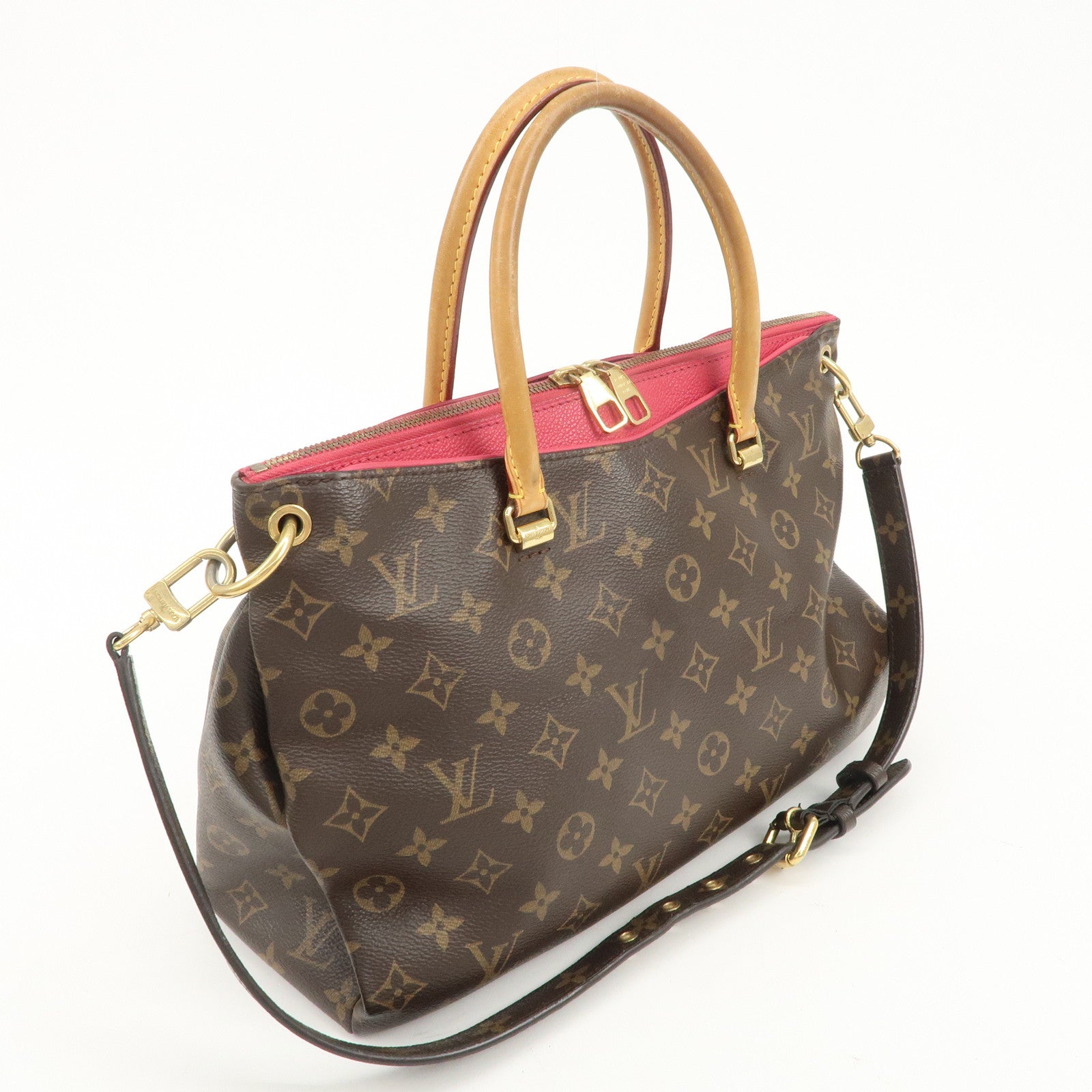 Louis Vuitton Monogram Pallas 2Way Bag Hand Bag Dahlia Used