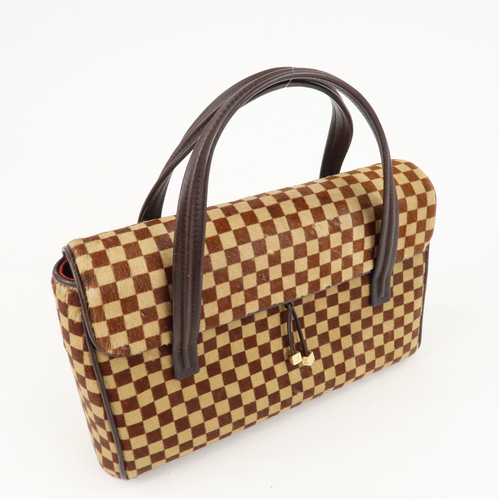 Louis Vuitton Damier Sauvage Lion Hand Bag Beige Brown M92131 Used