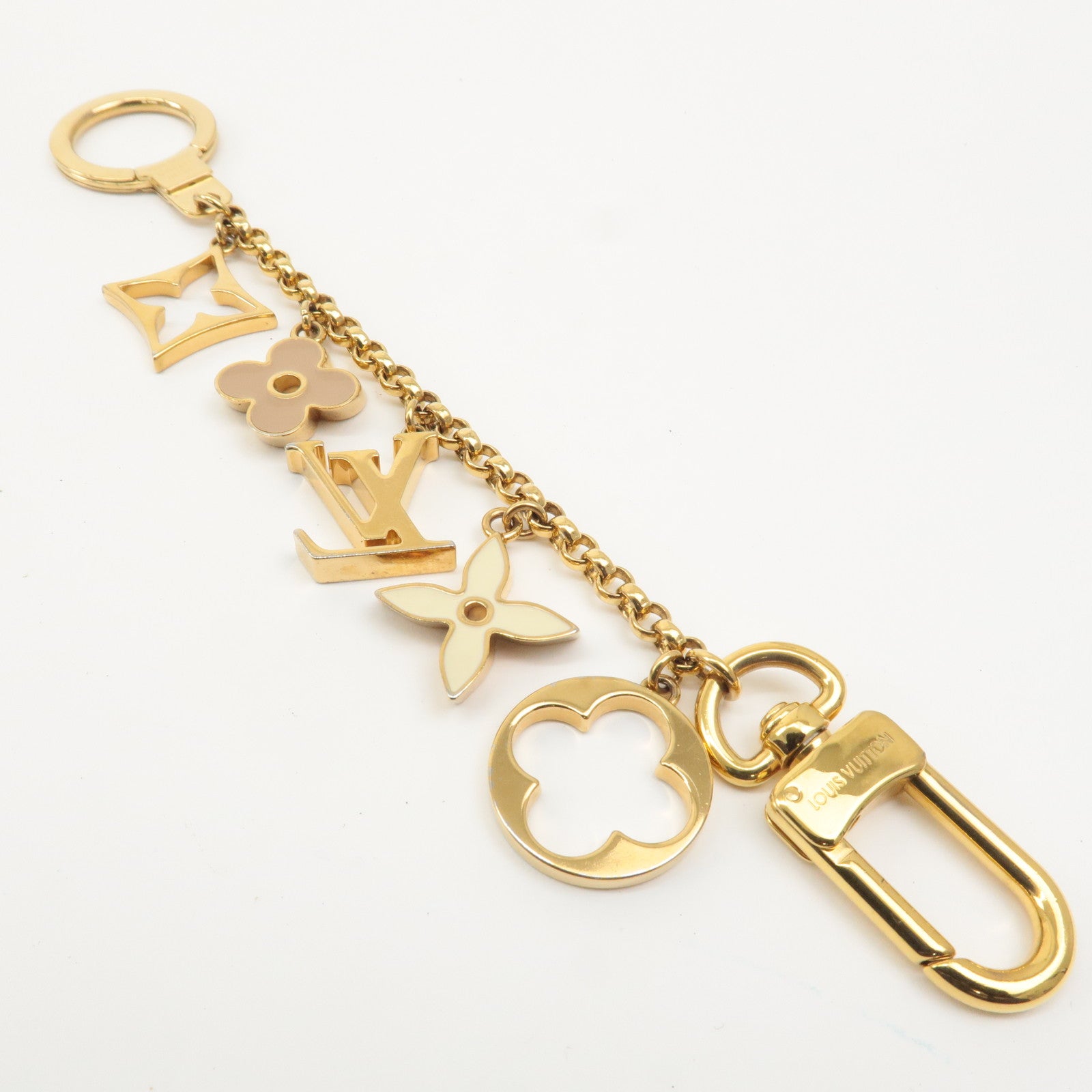 Louis Vuitton Fleur de Monogram LV Logo Bag Charm M65111