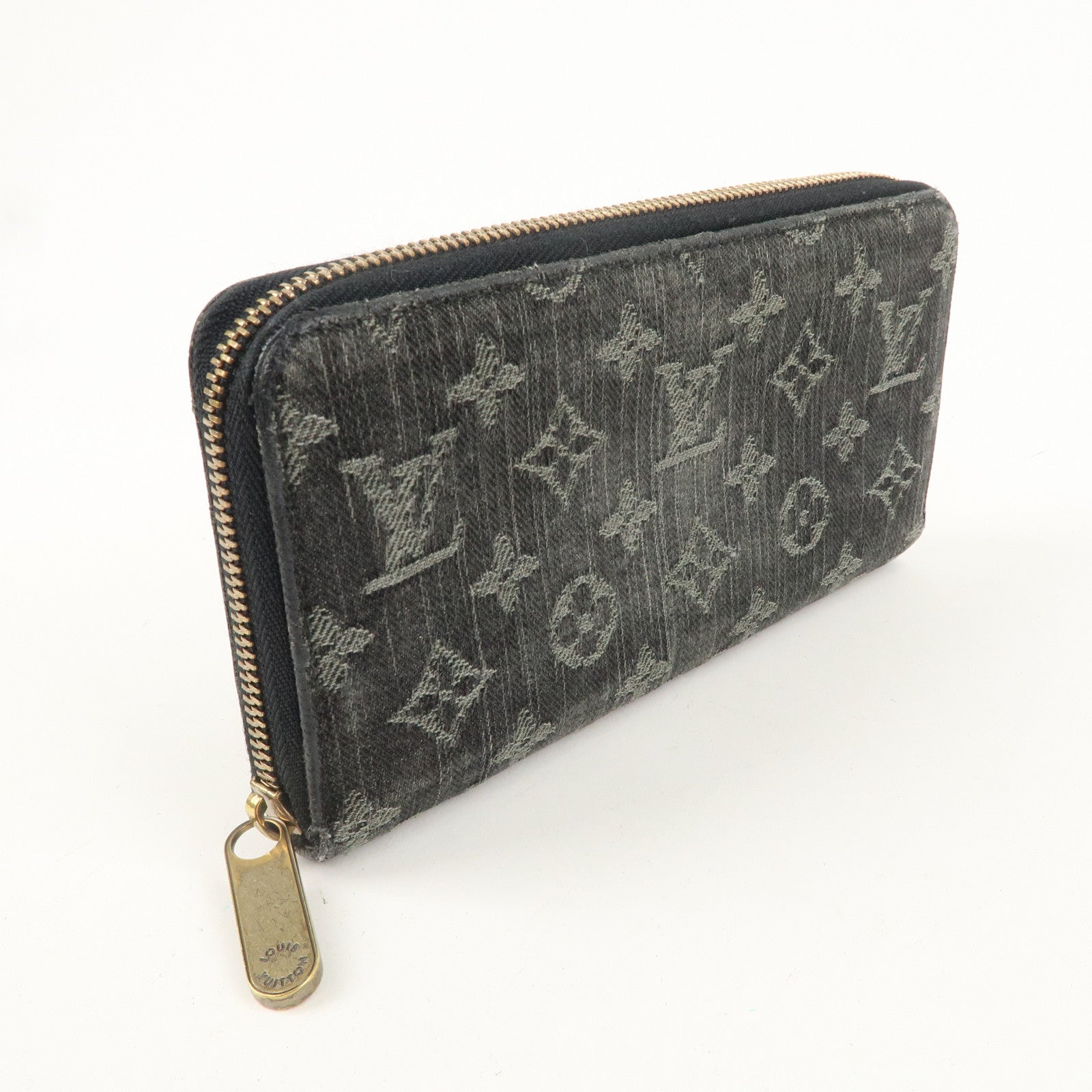 Louis Vuitton Monogram Denim Zippy Wallet Noir Black M95614