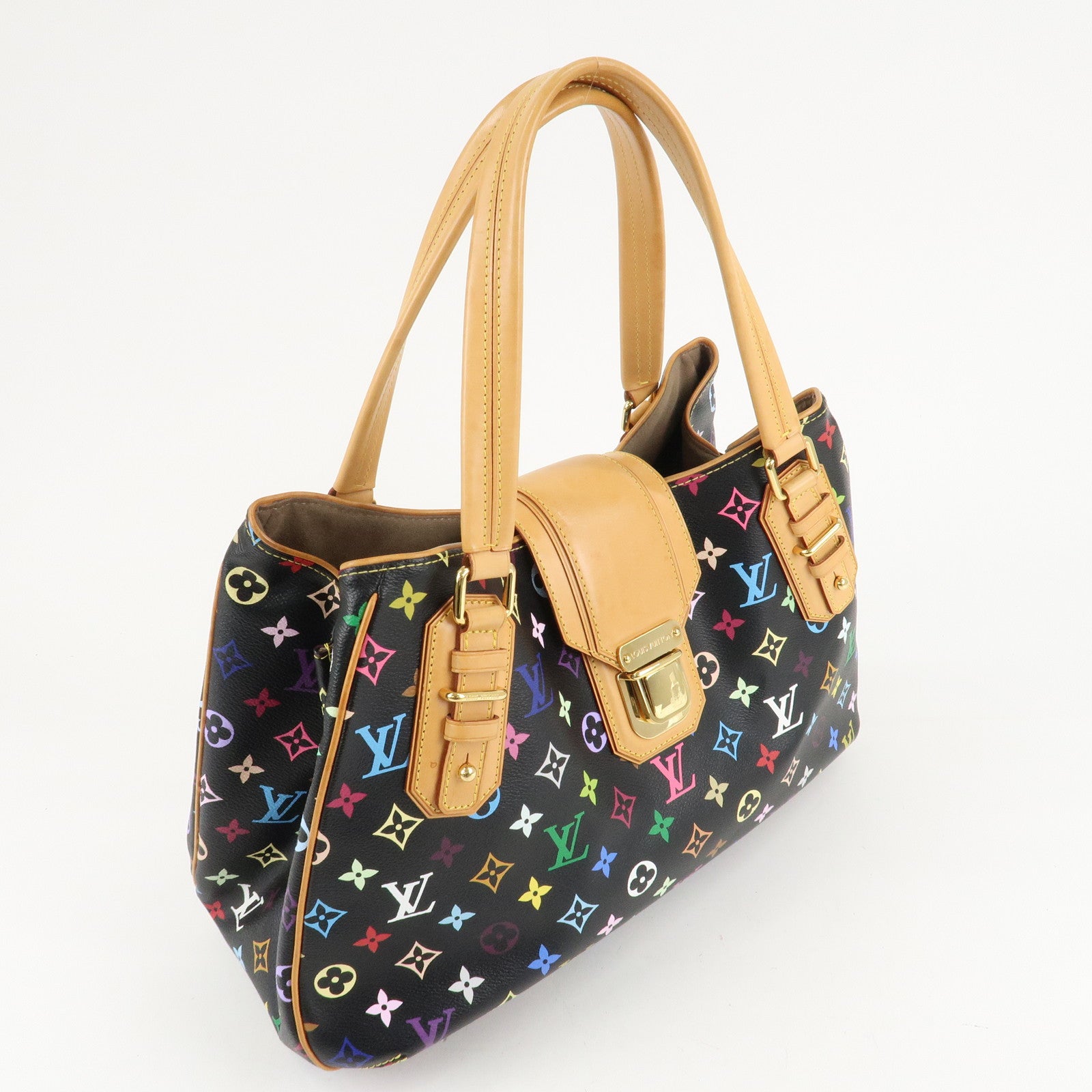 Louis Vuitton Monogram Multicolor Greet Hand Bag Noir M93555 Used