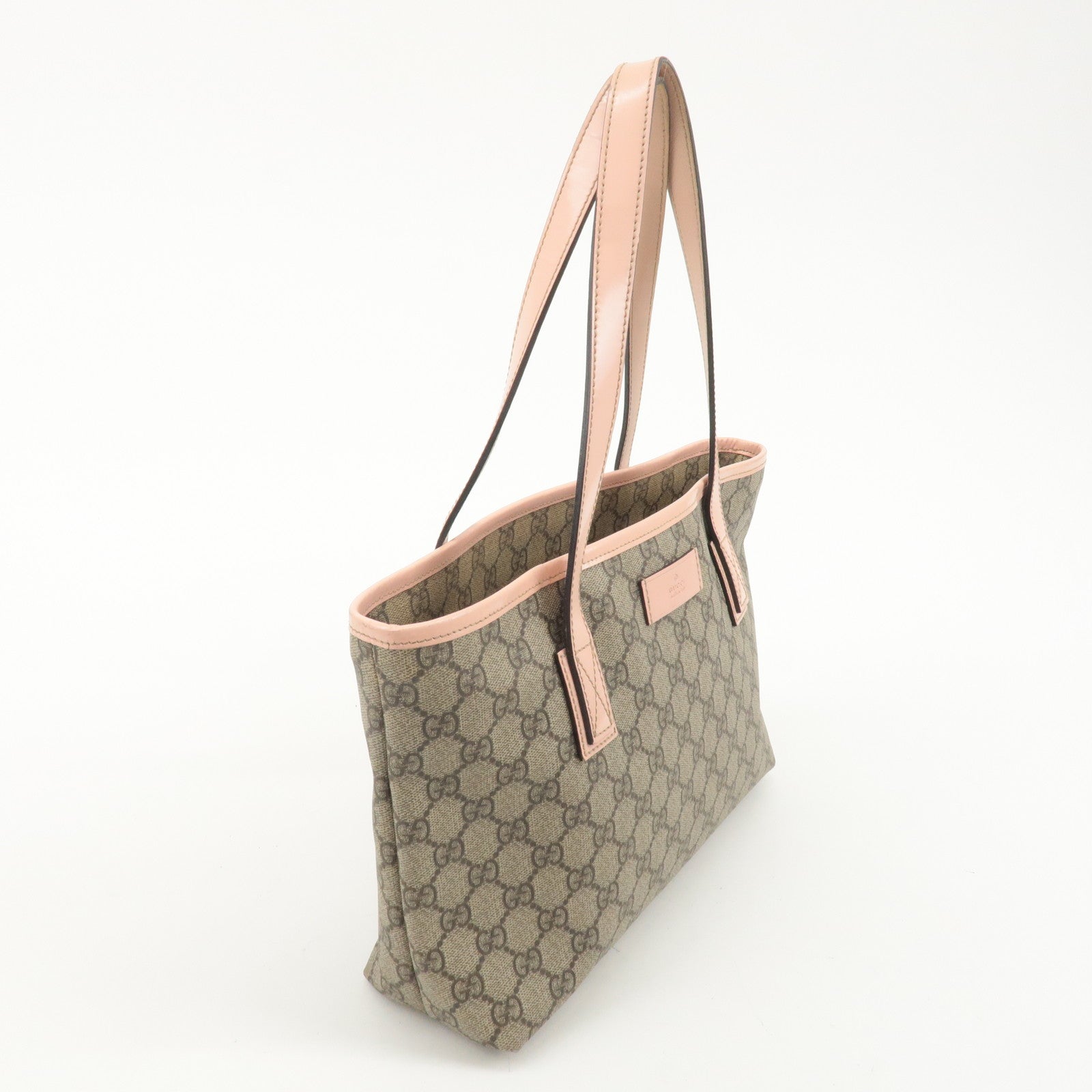 GUCCI GG Supreme Leather Tote Bag Beige Pink 21138