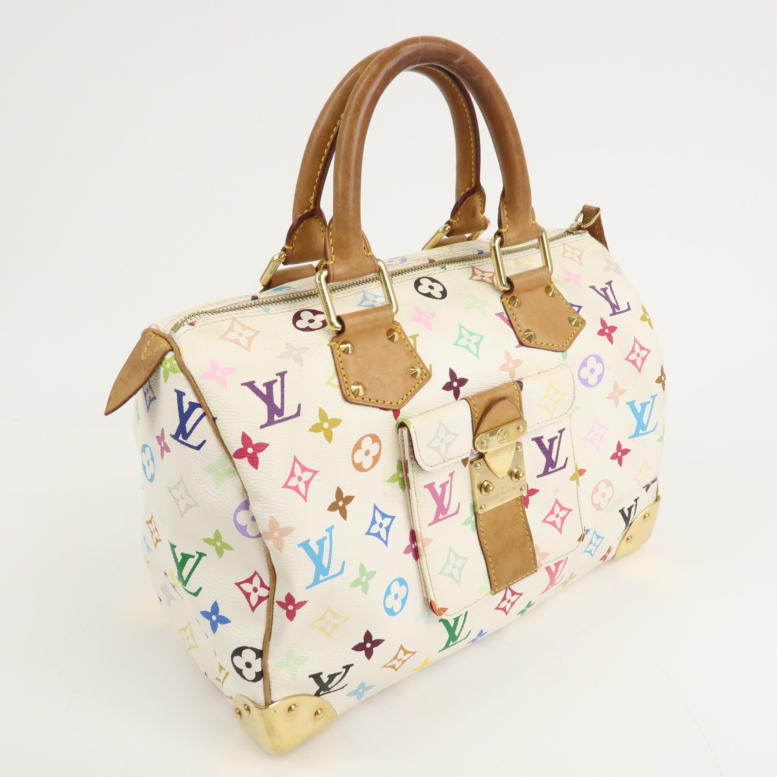 Louis Vuitton Monogram Multi Color Speedy 30 Hand Bag M92643 Used