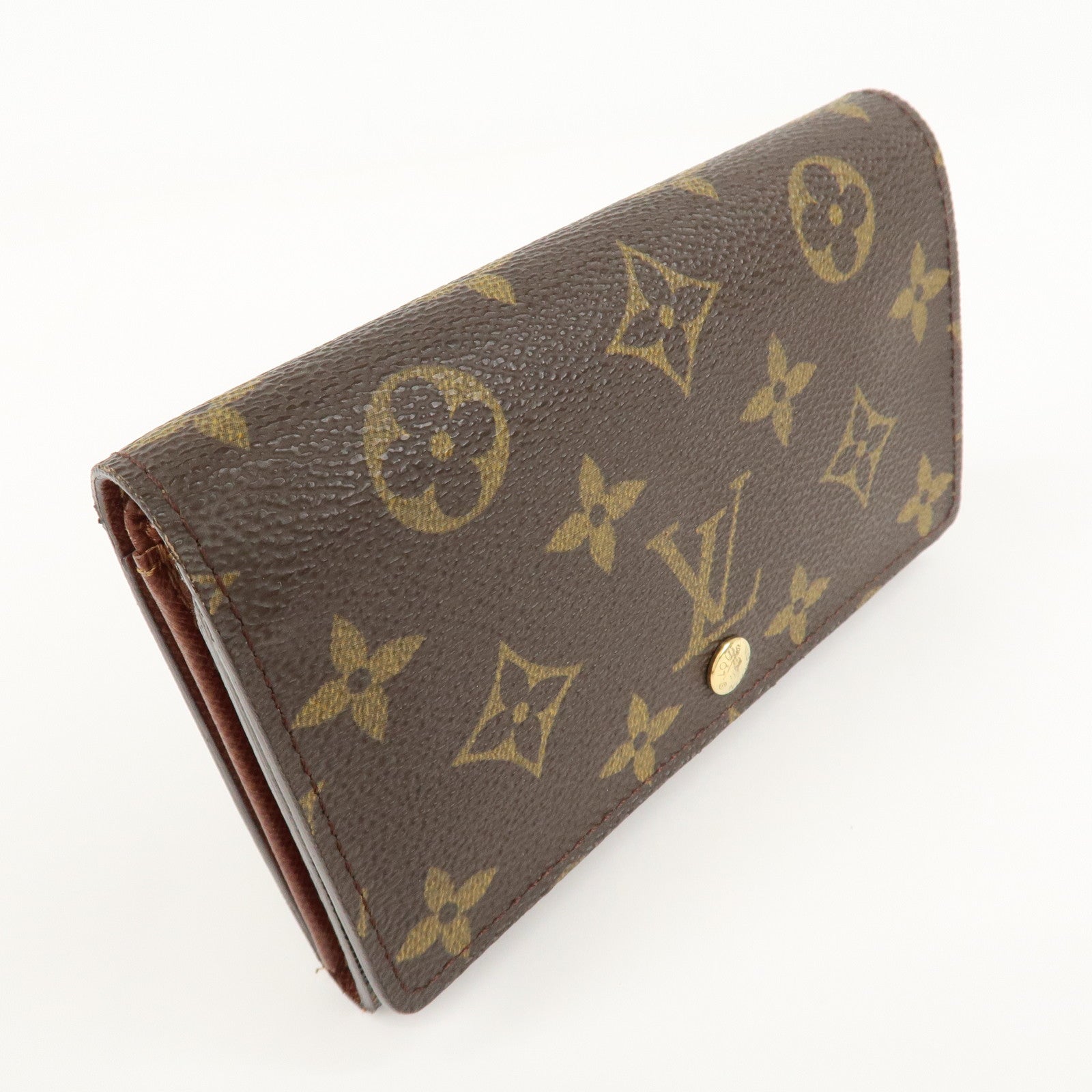 Louis Vuitton Monogram Porte Monnaie Billets Tresor Wallet M61730 Used