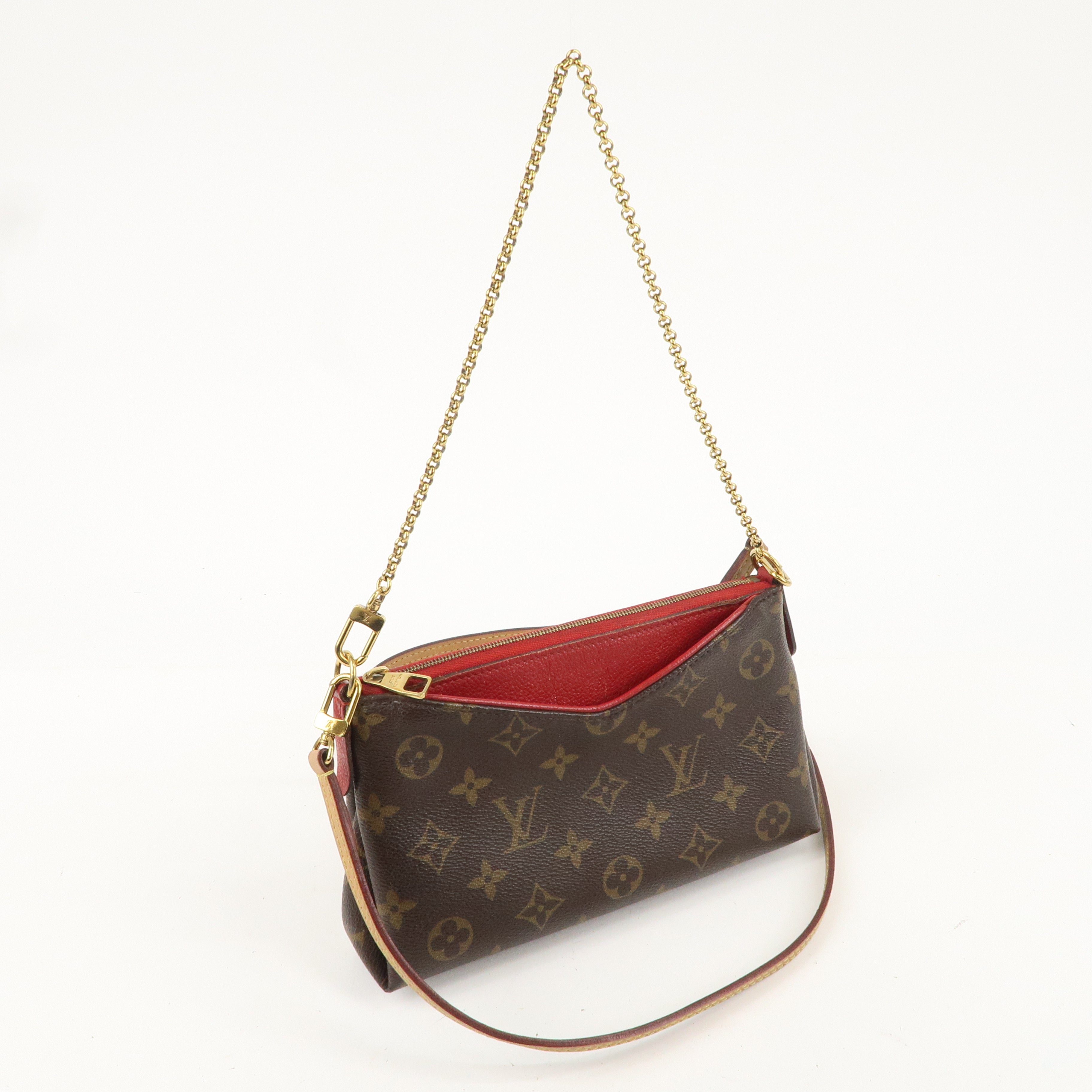 Louis Vuitton Monogram 2 Way Pallas Clutch Bag Cerise M41638