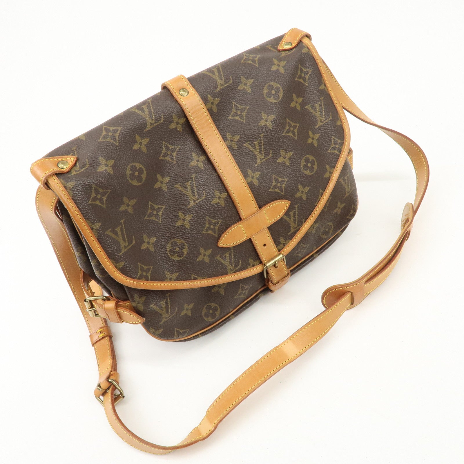 Louis Vuitton Monogram Saumur 30 Shoulder Bag Brown M42256 Used