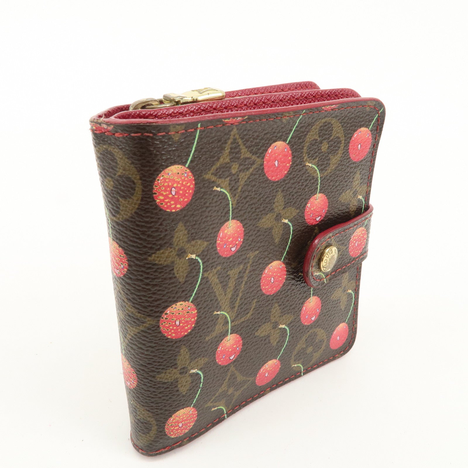 Louis Vuitton Monogram Cherry Compact Zip Bi-fold Wallet M95005 Used