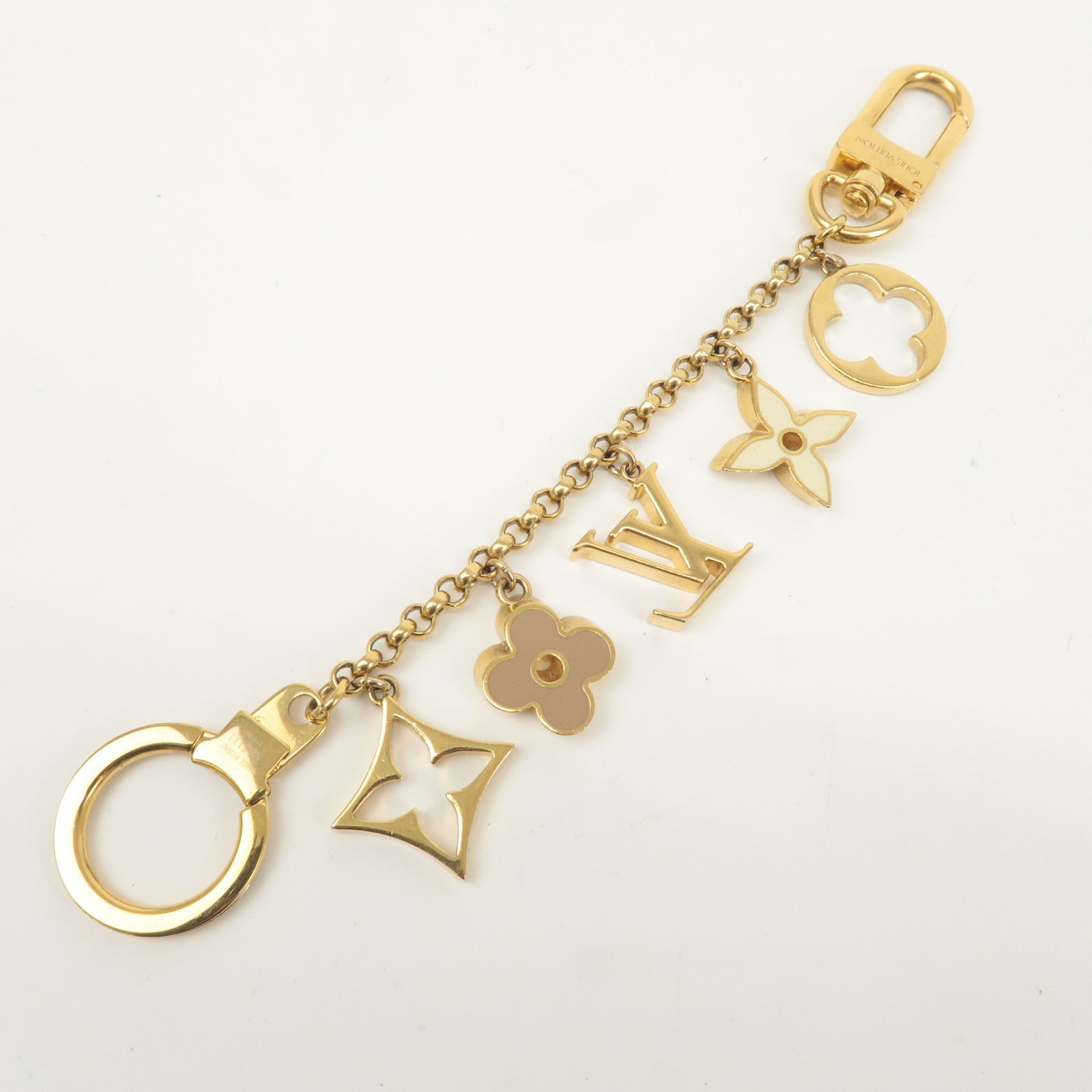 Louis Vuitton Fleur de Monogram LV Logo Bag Charm M65111