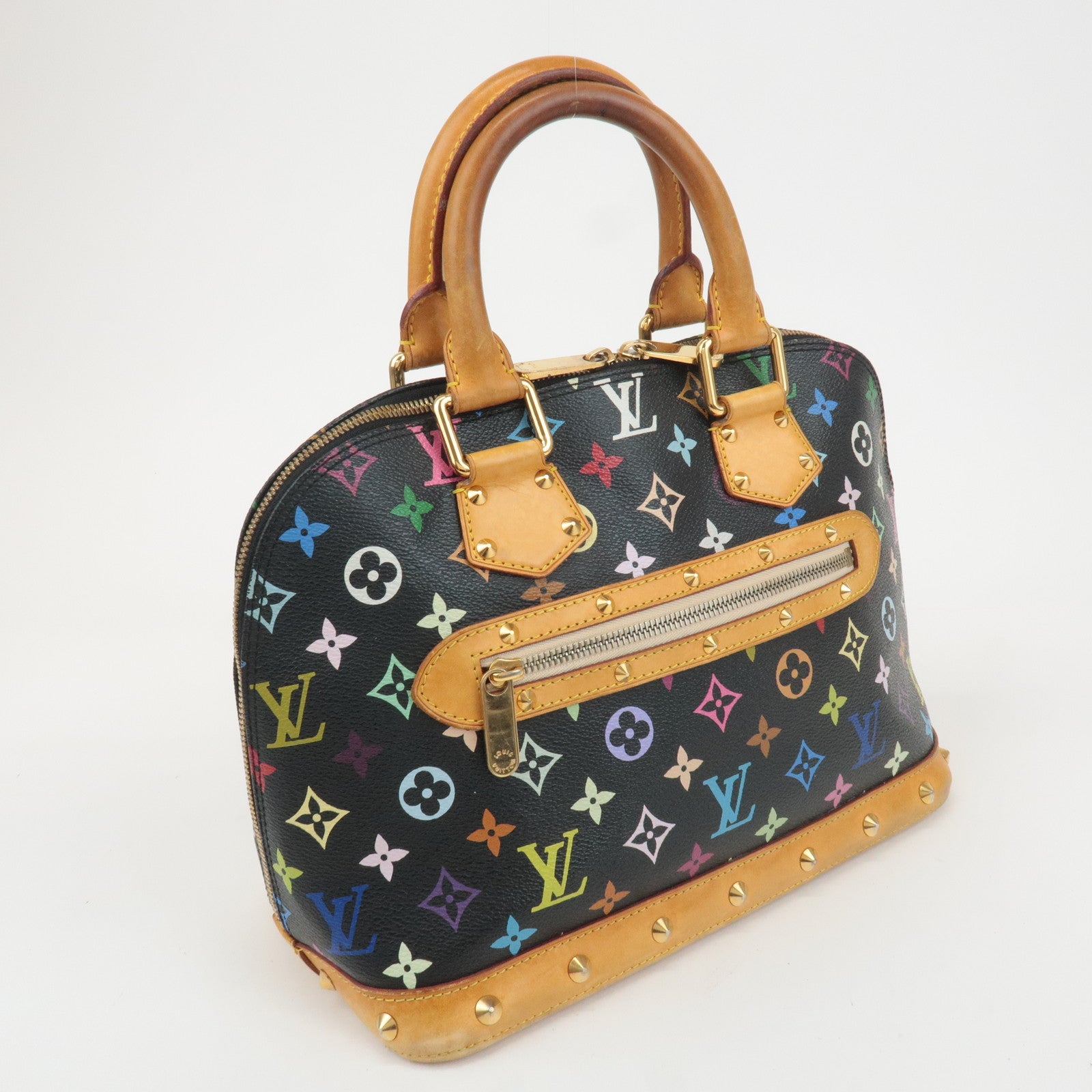 Louis Vuitton Monogram Multicolor Alma Hand Bag Noir M92646