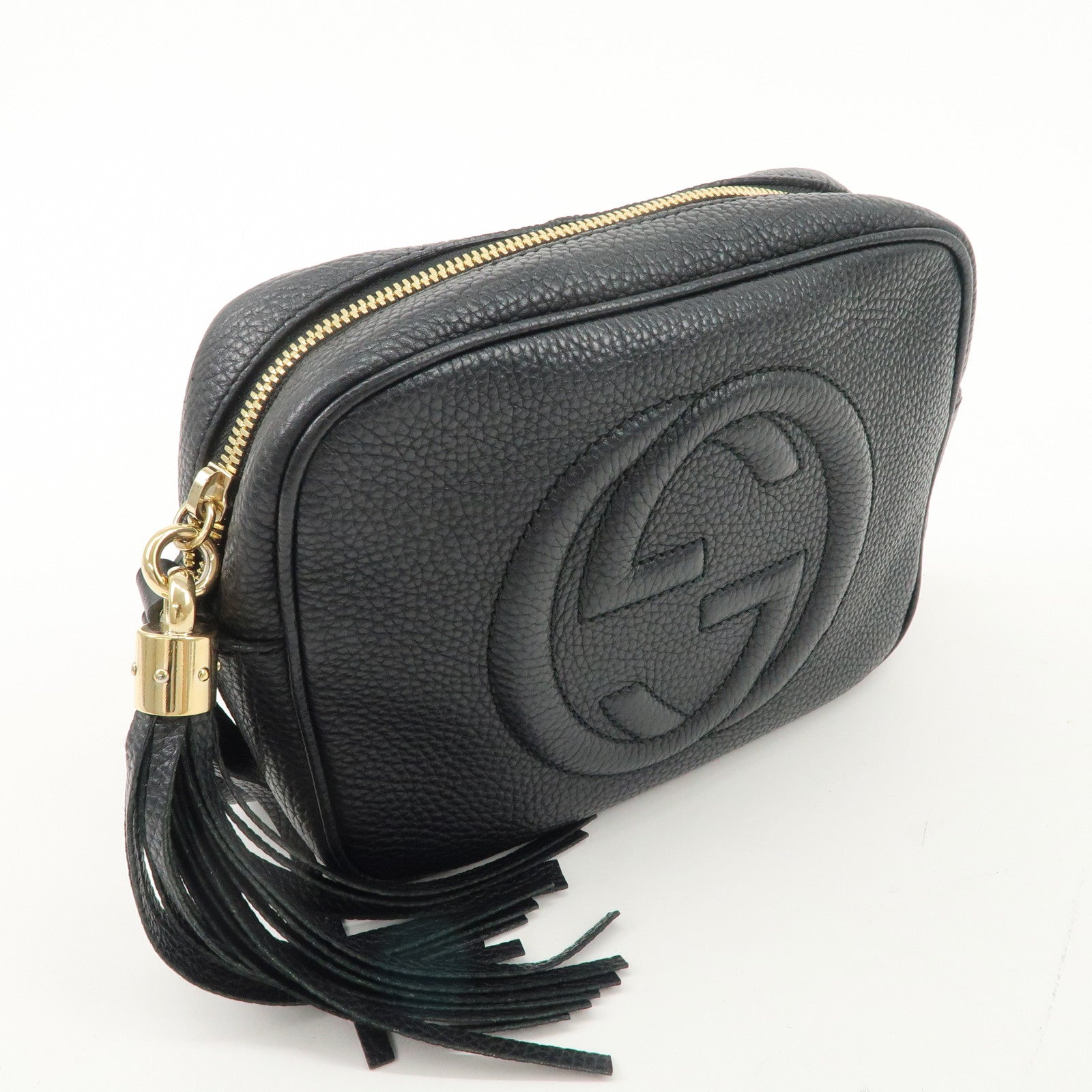 GUCCI SOHO Leather Small Disco Shoulder Bag Black 308364 Used