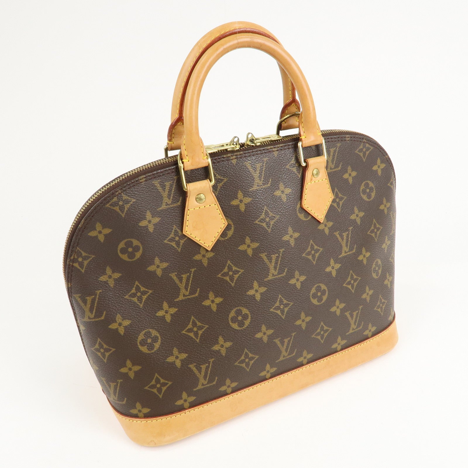 Louis Vuitton Monogram Alma Hand Bag Brown M51130 Used