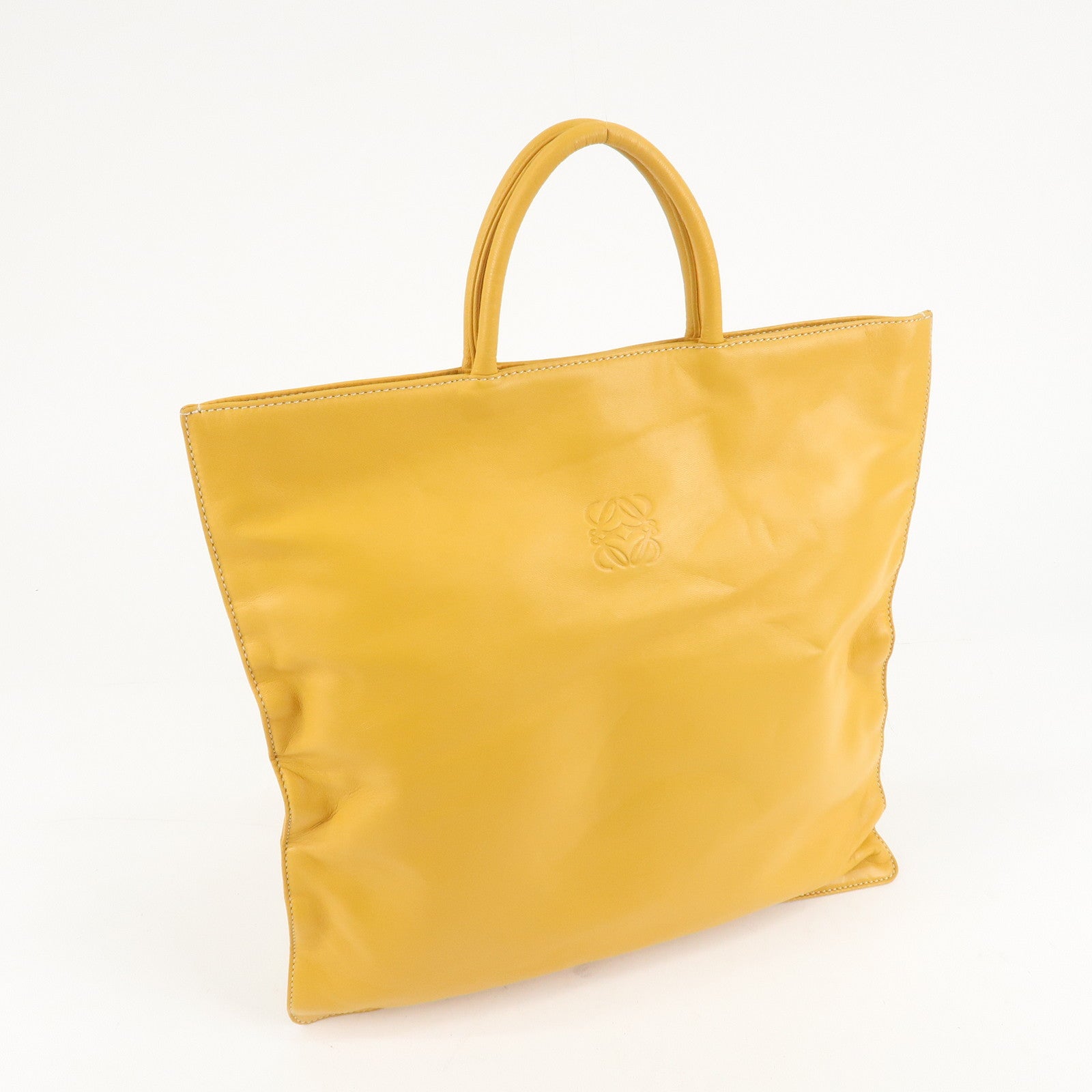 LOEWE Anagram Nappa Aire Leather Tote Bag Shoulder Bag Yellow