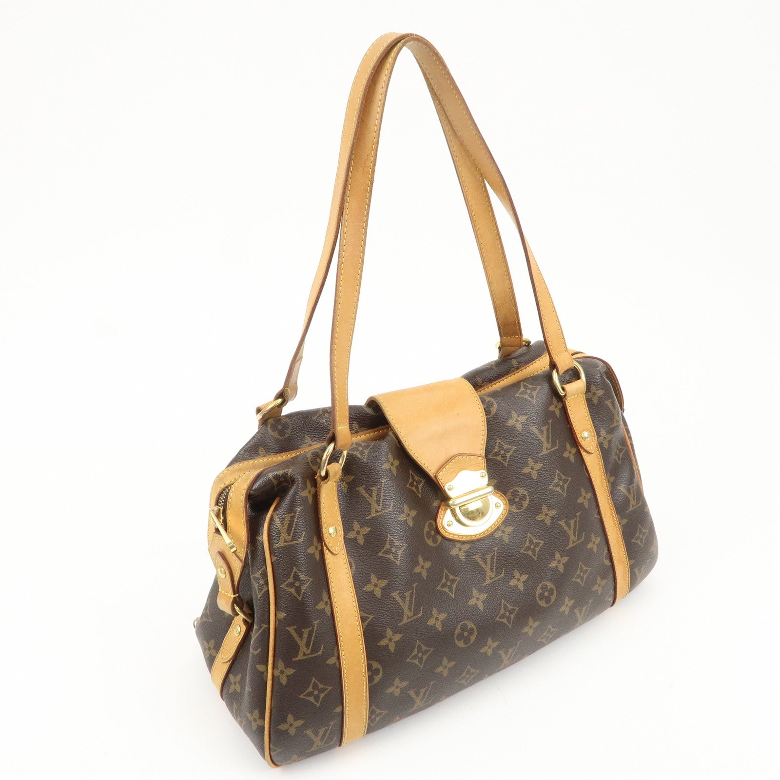 Louis Vuitton Monogram Stresa PM Shoulder Bag Brown M51186 Used