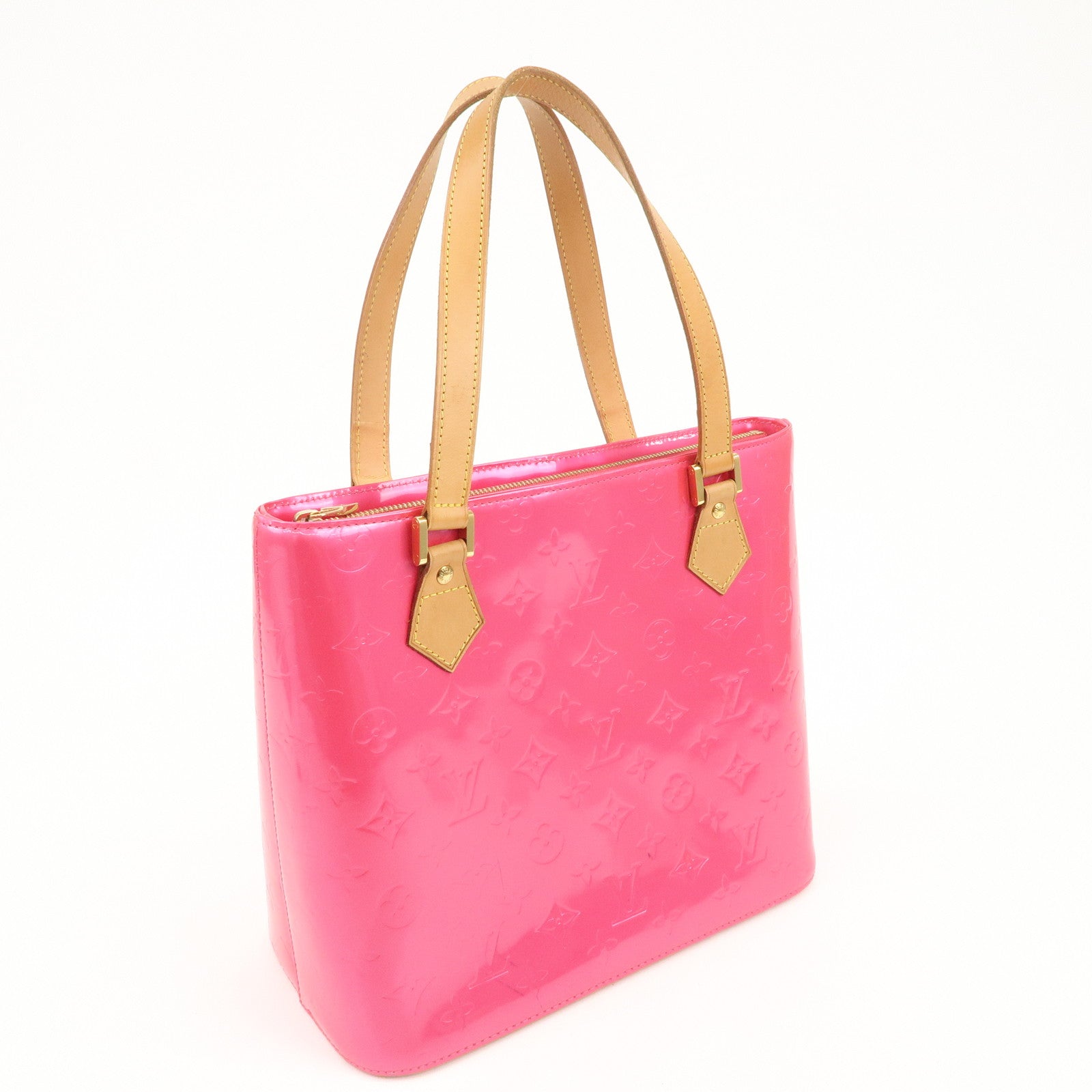 Louis Vuitton Monogram Vernis Houston Tote Bag Fuchsia Pink M91219 Used