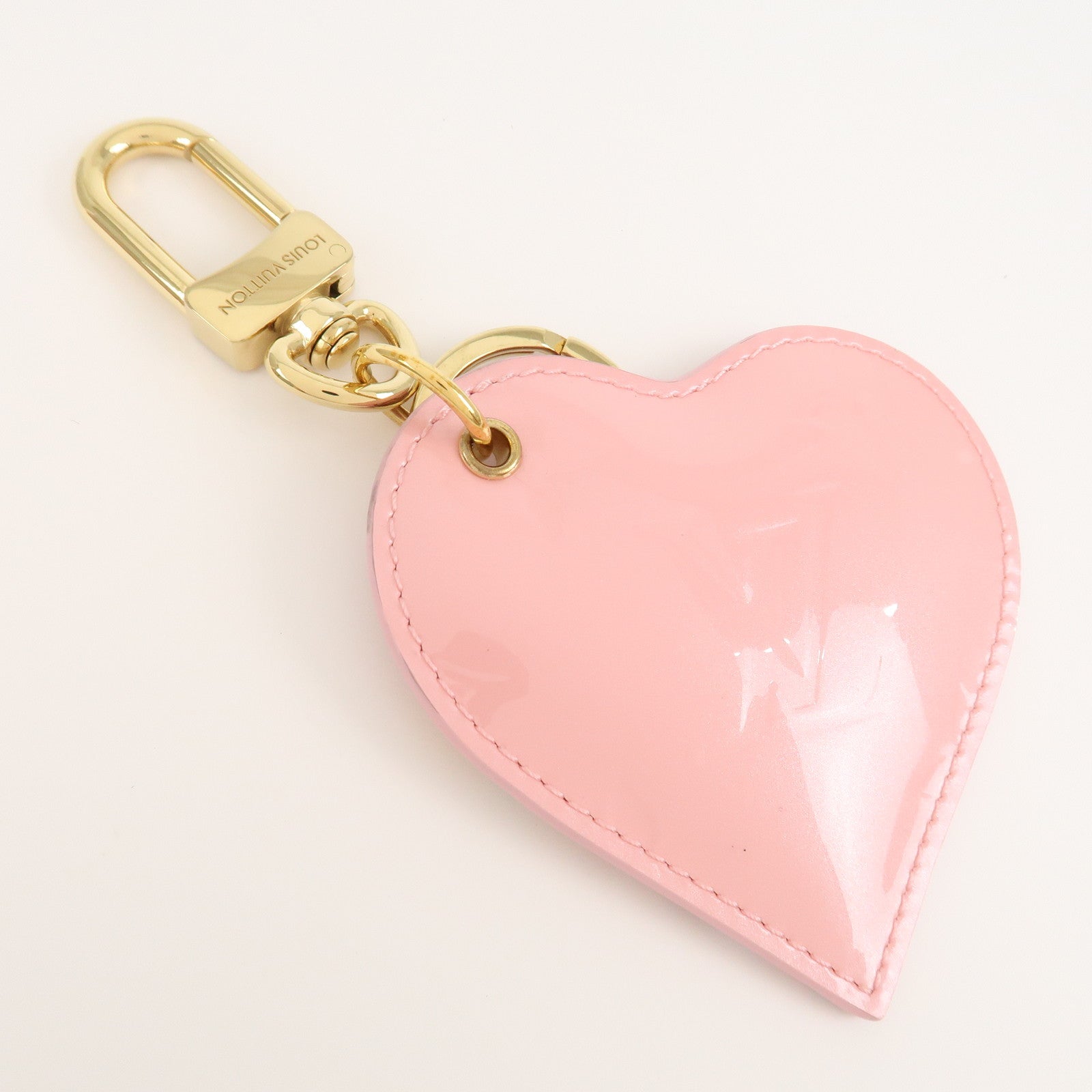 Louis Vuitton Monogram Vernis Porte Cles Love Lock Heart M01164 Used