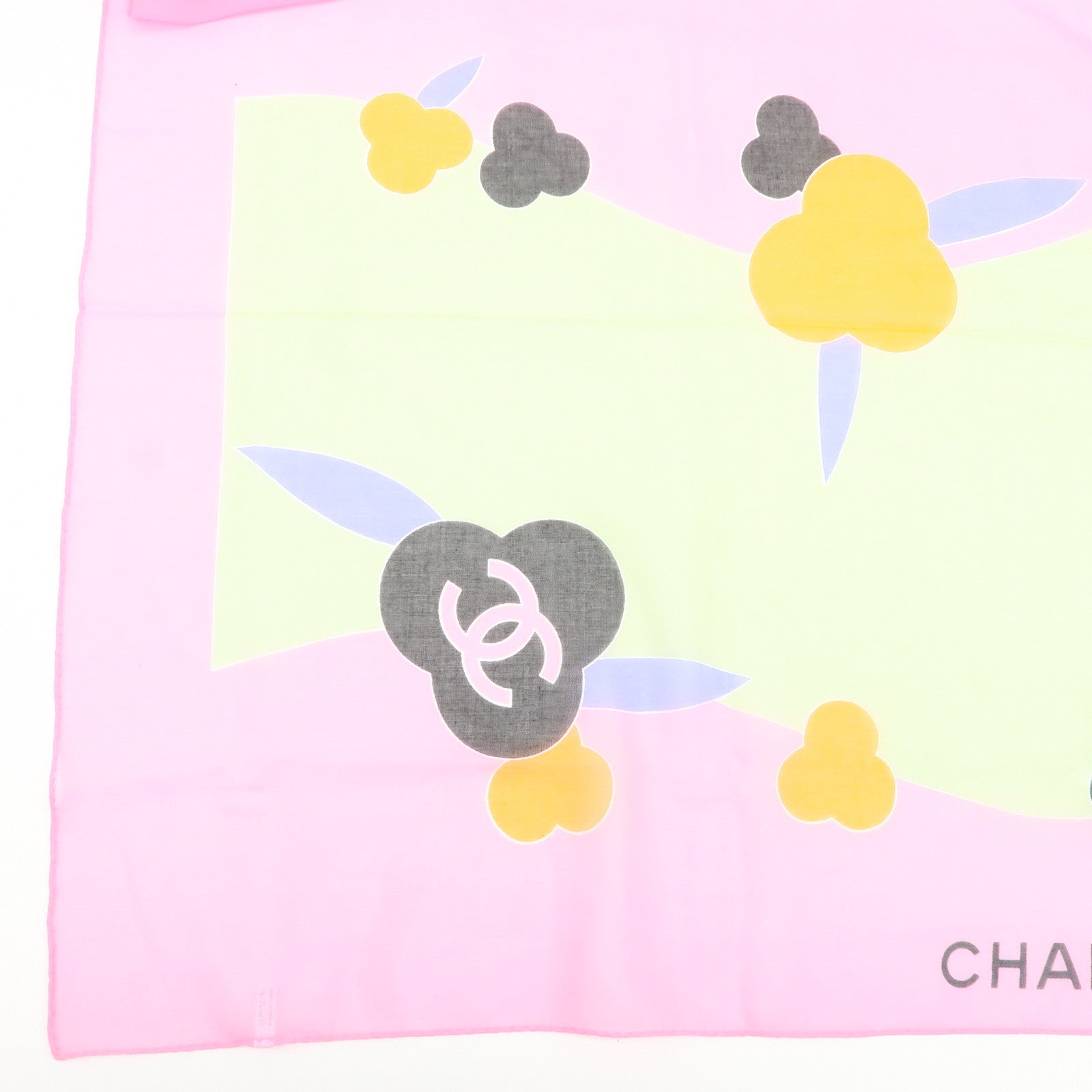 CHANEL Cotton 100% Paleo Scarf Multi Color Used