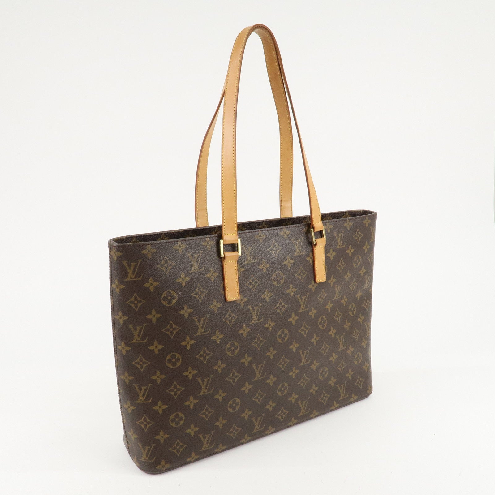 Louis Vuitton Monogram Luco Tote Bag Hand Bag Brown M51155 Used