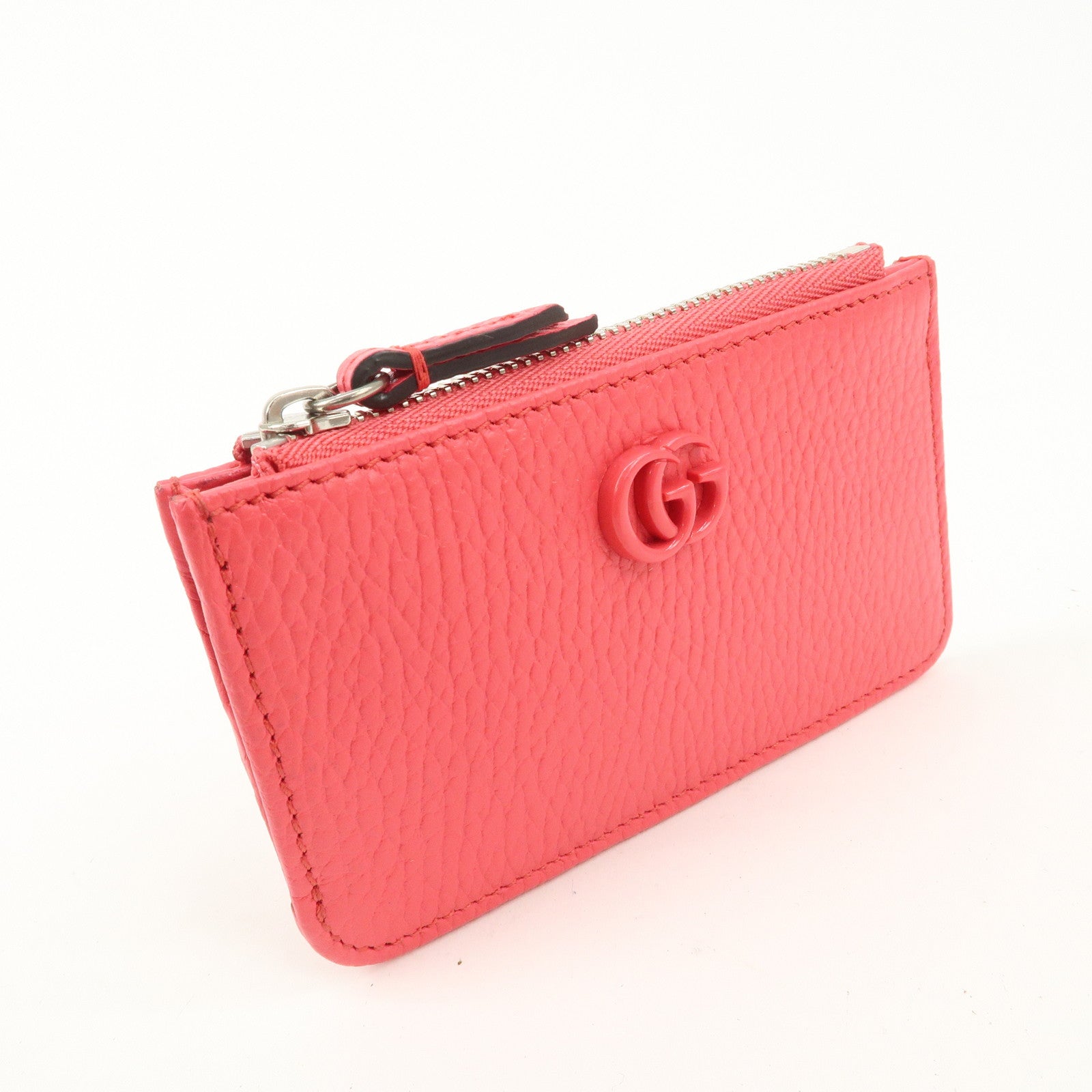 GUCCI GG Marmont Leather Card Case Coin Case Pink 701070