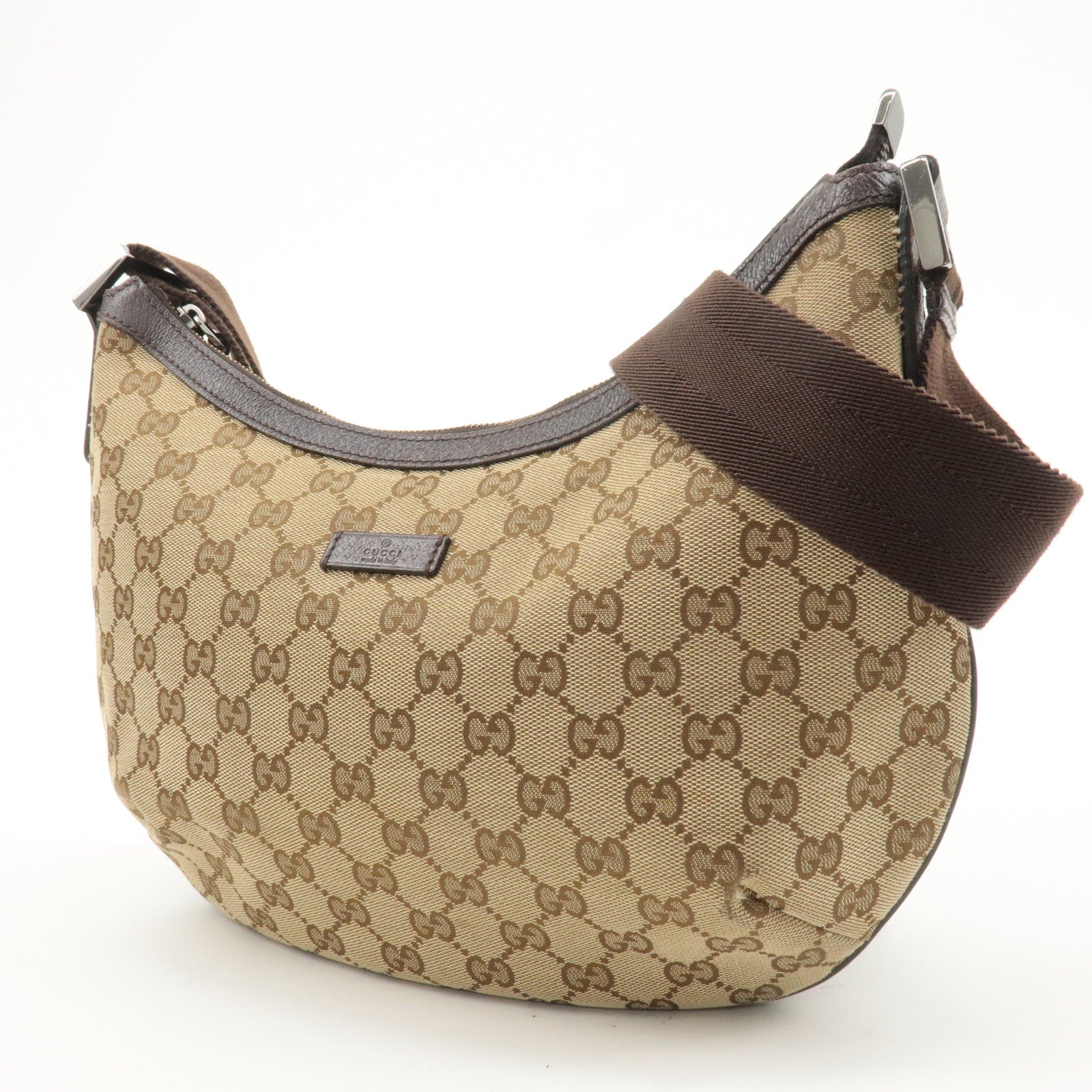 GUCCI Sherry GG Canvas Leather Shoulder Bag Beige Brown 181092