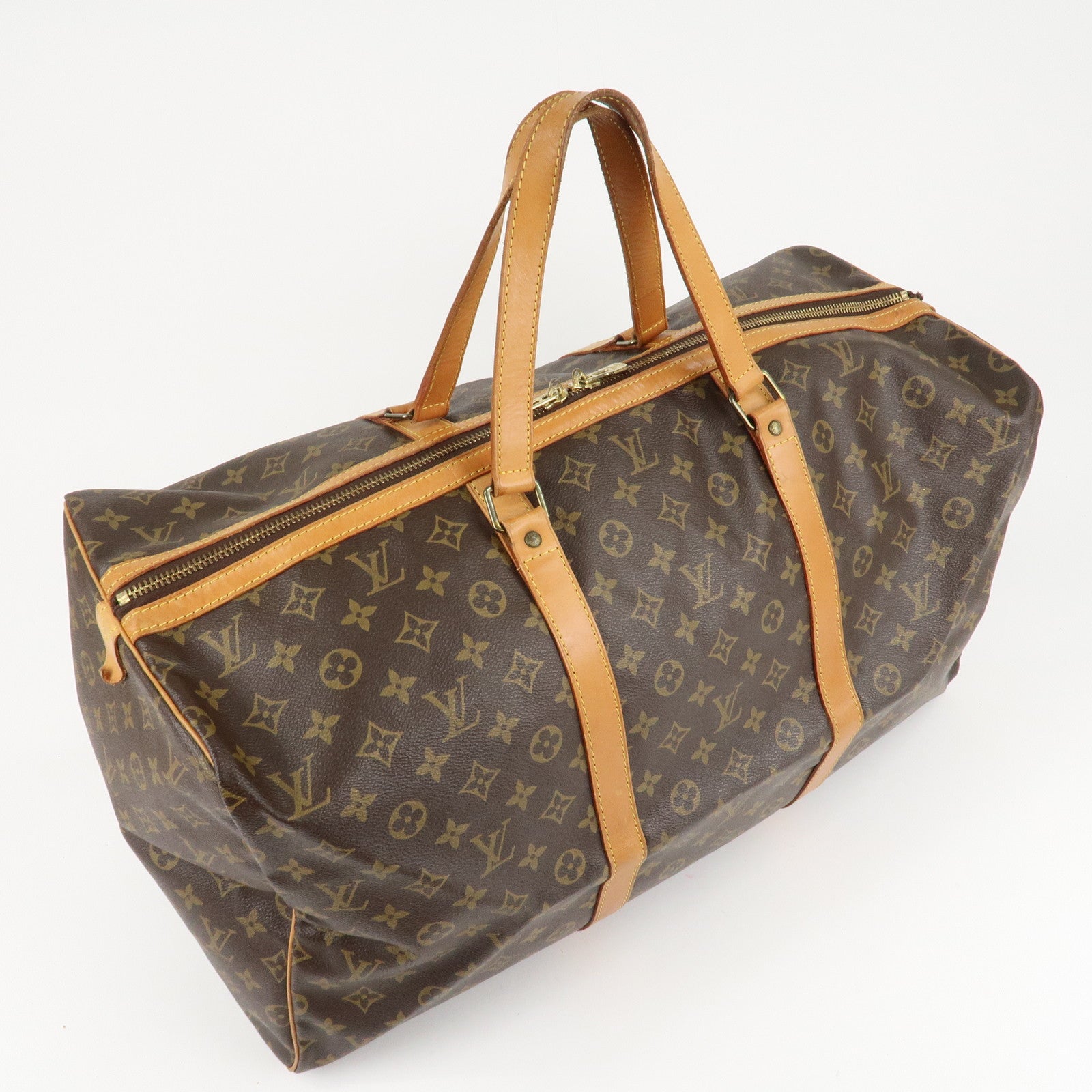 Louis Vuitton Monogram Sac Souple 55 Boston Bag Brown M41622 Used