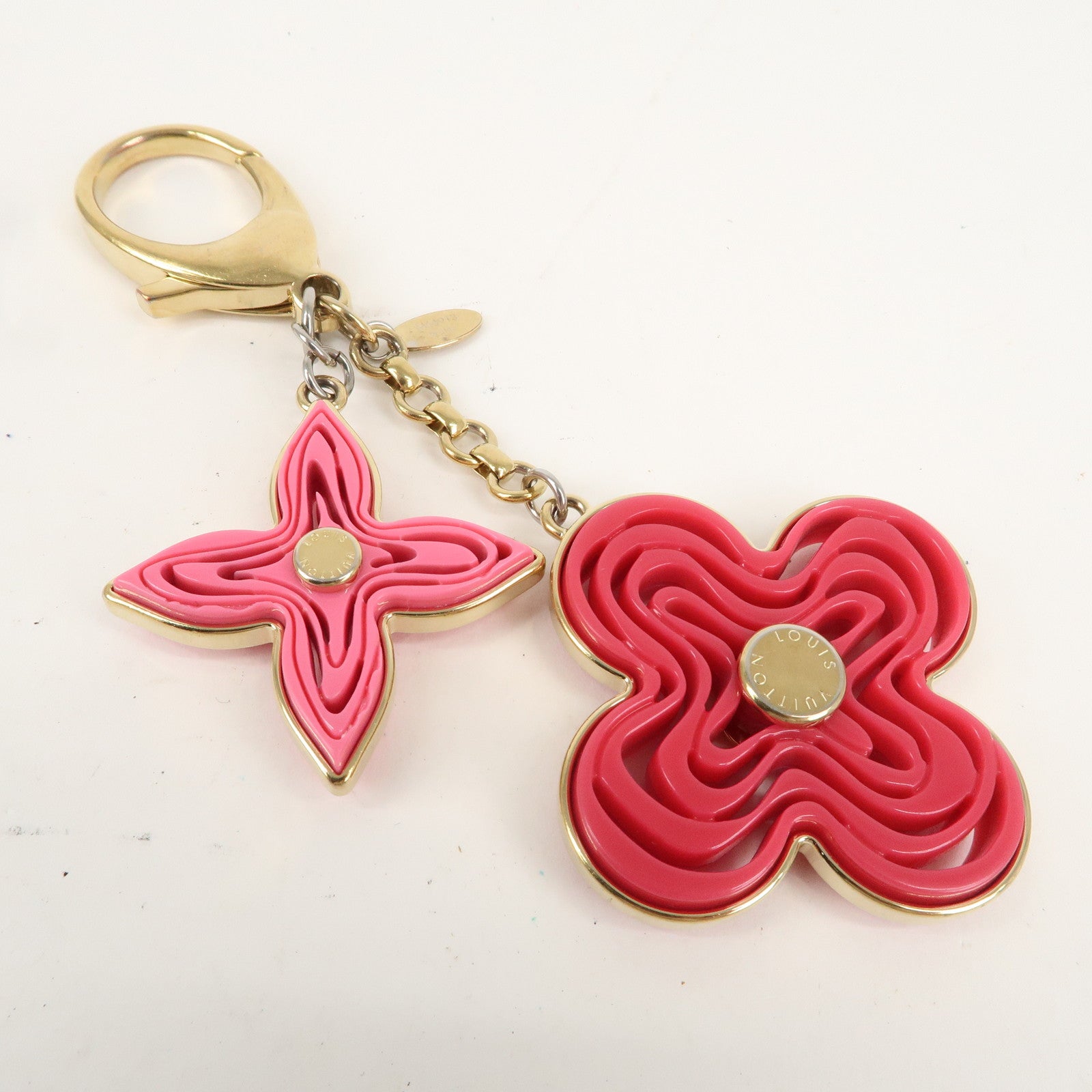 LOUIS VUITTON Bijoux Sac Naif Bag Charm Flower Pink M66913