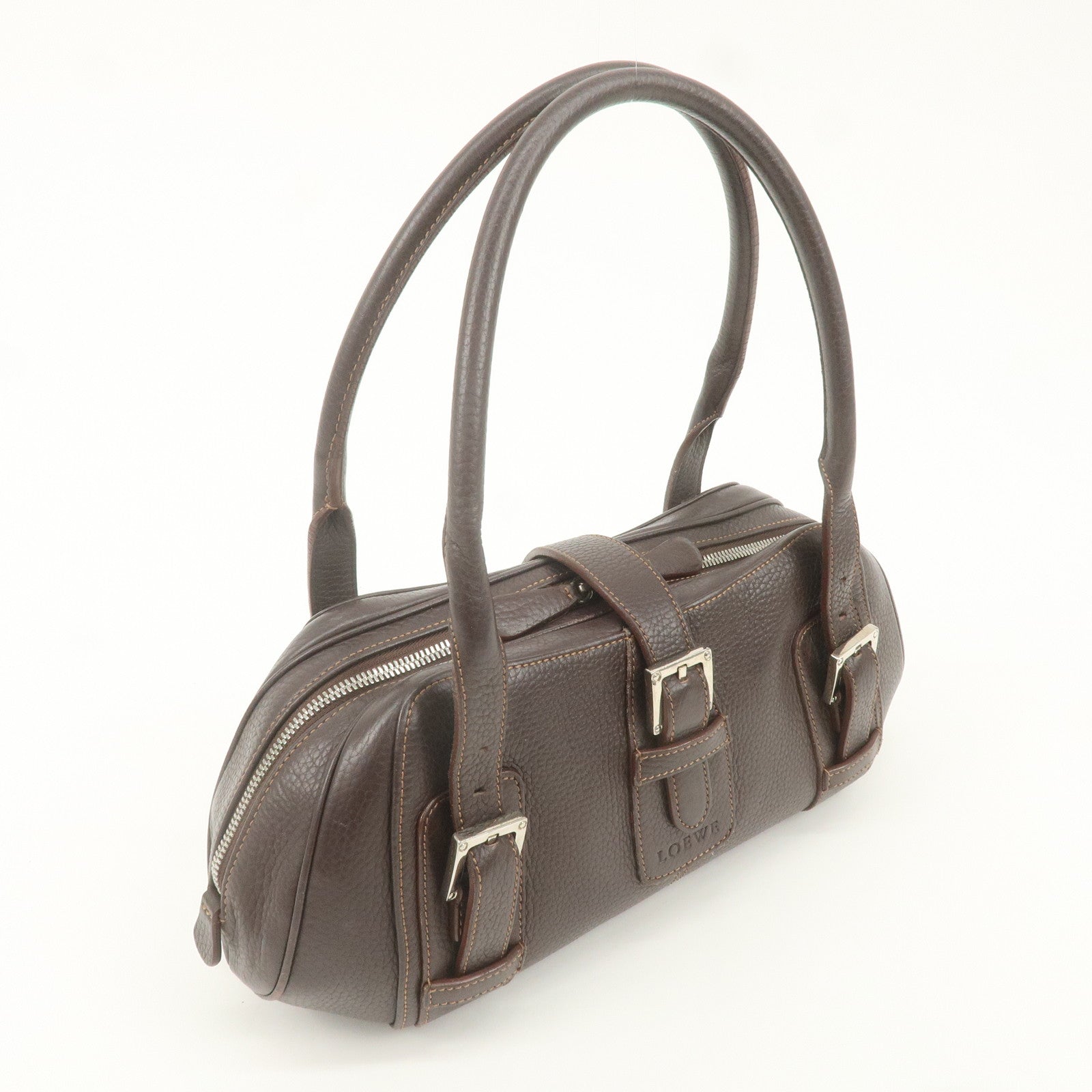 LOEWE Leather Hand Bag Shoulder Bag Brown