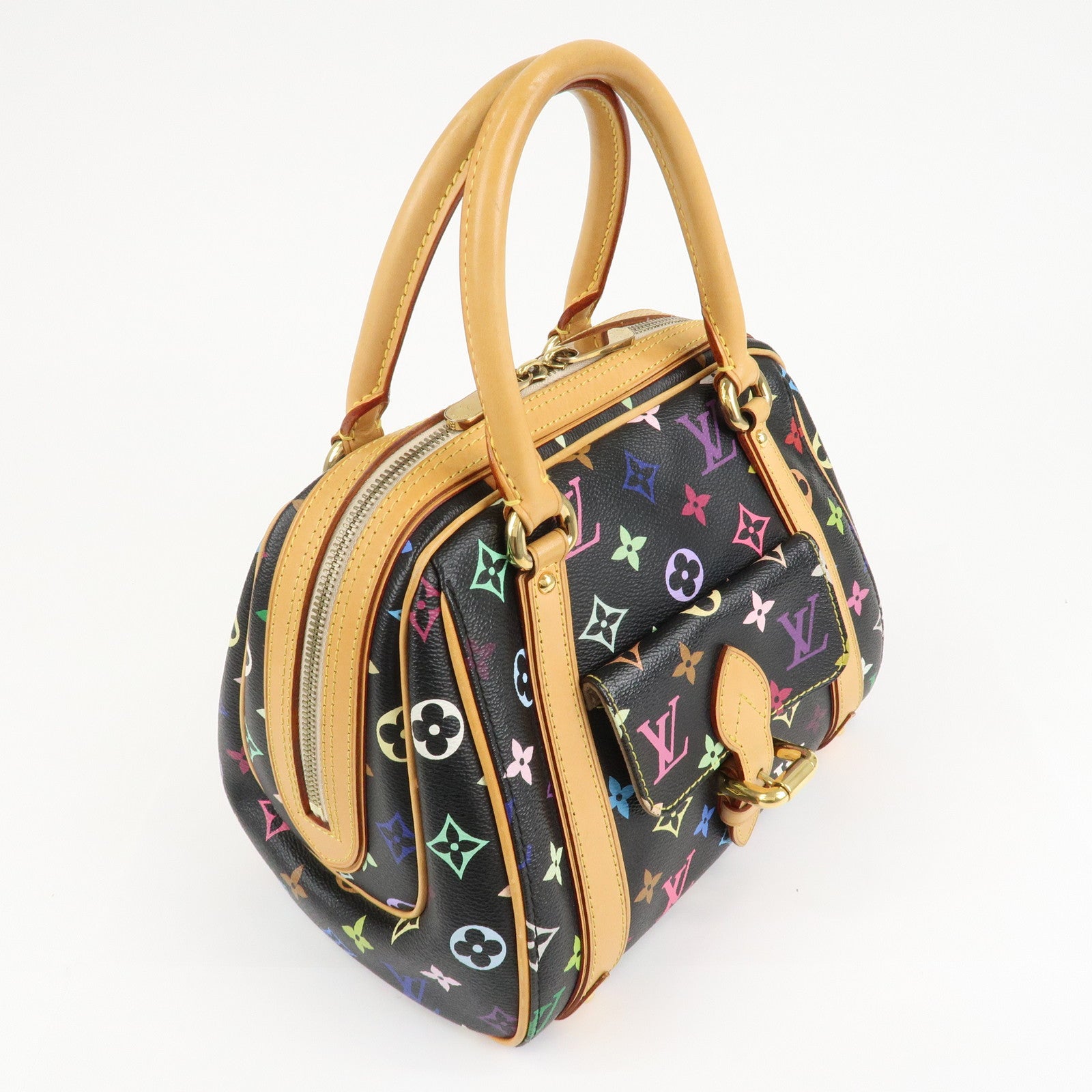 Louis Vuitton Monogram Multi Color Priscilla Hand Bag Noir M40097 Used