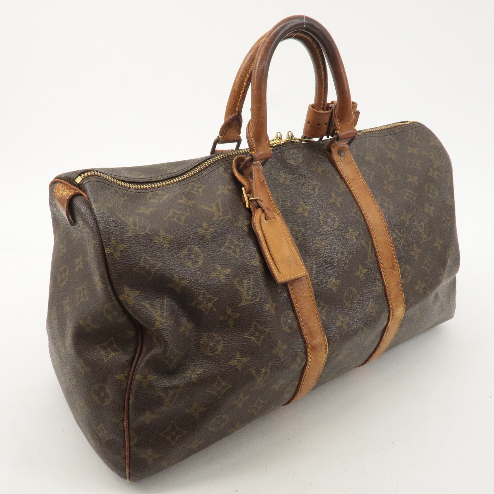 Louis Vuitton Monogram Keep All 45 Boston Bag Brown M41428