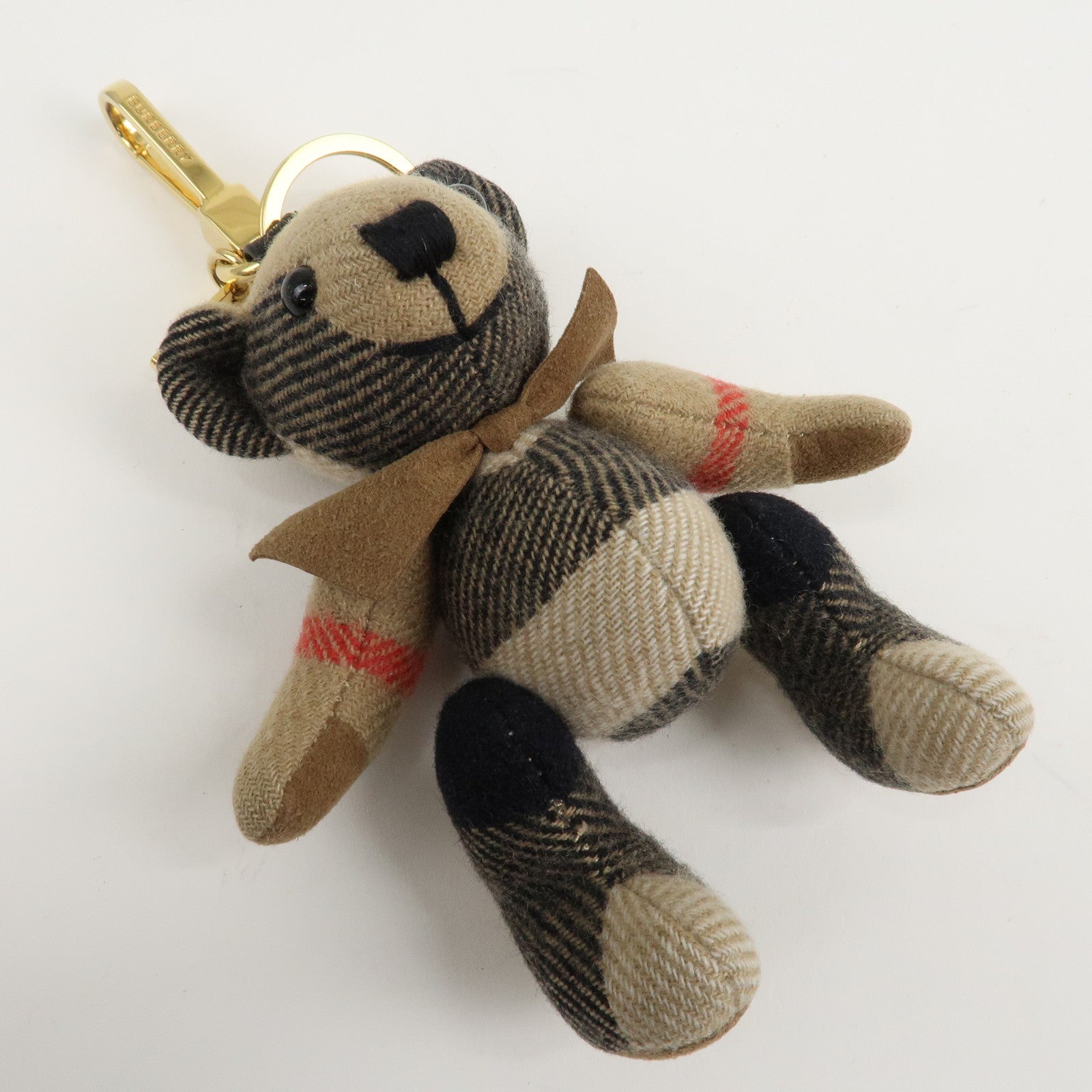 BURBERRY Thomas Bear Bag Charm Key Chain Cashmere Beige Brown