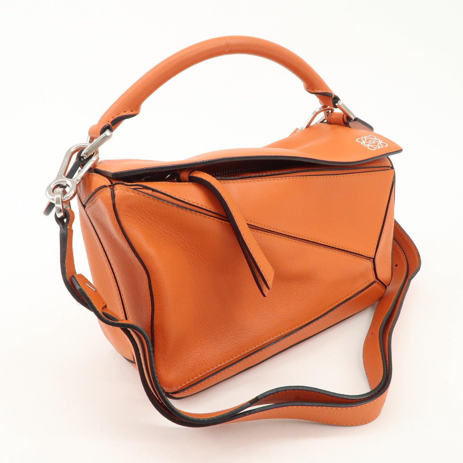 LOEWE Leather Puzzle Bag Small Hand Bag Orange