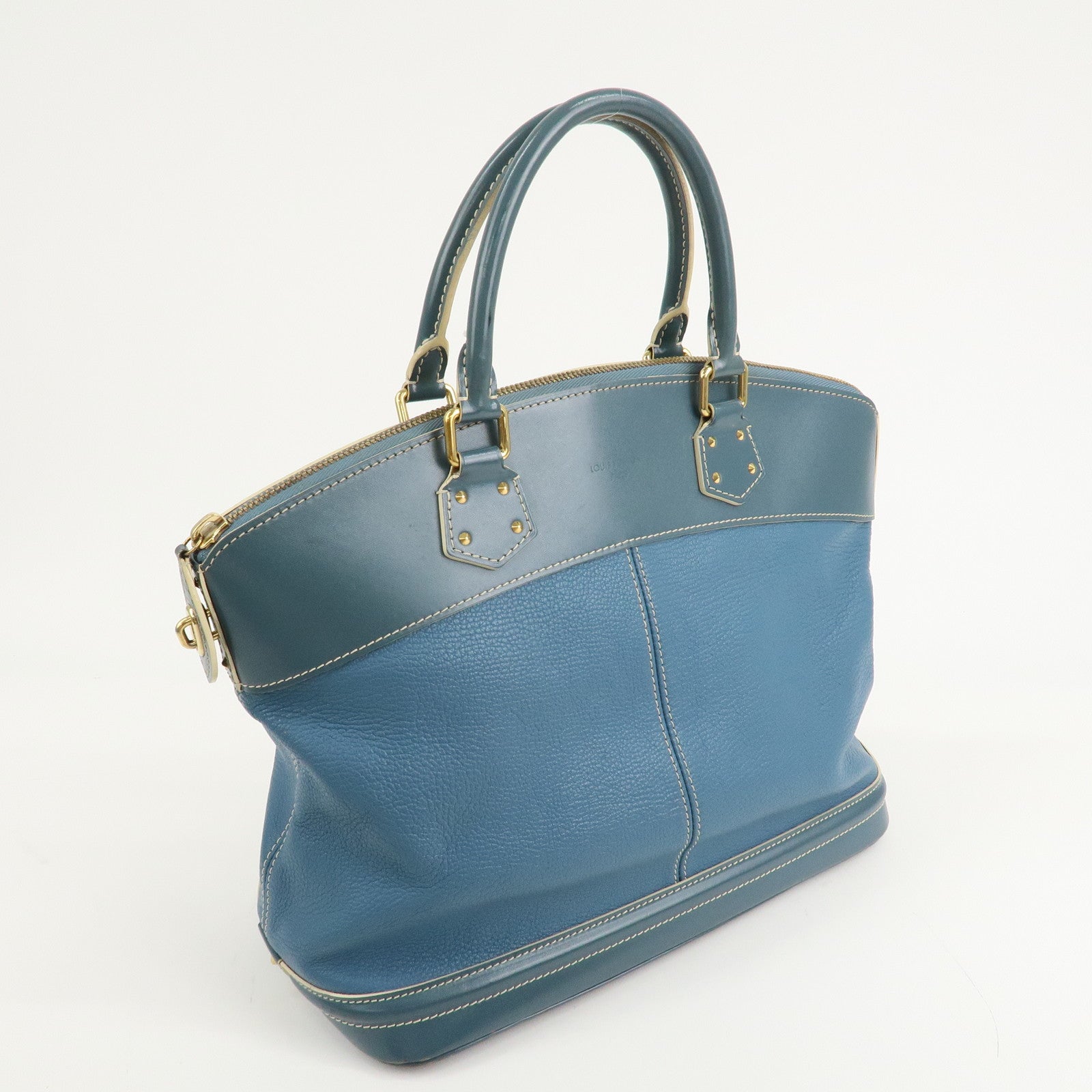 Louis Vuitton Suhari Lock it MM Hand Bag Blue M95432