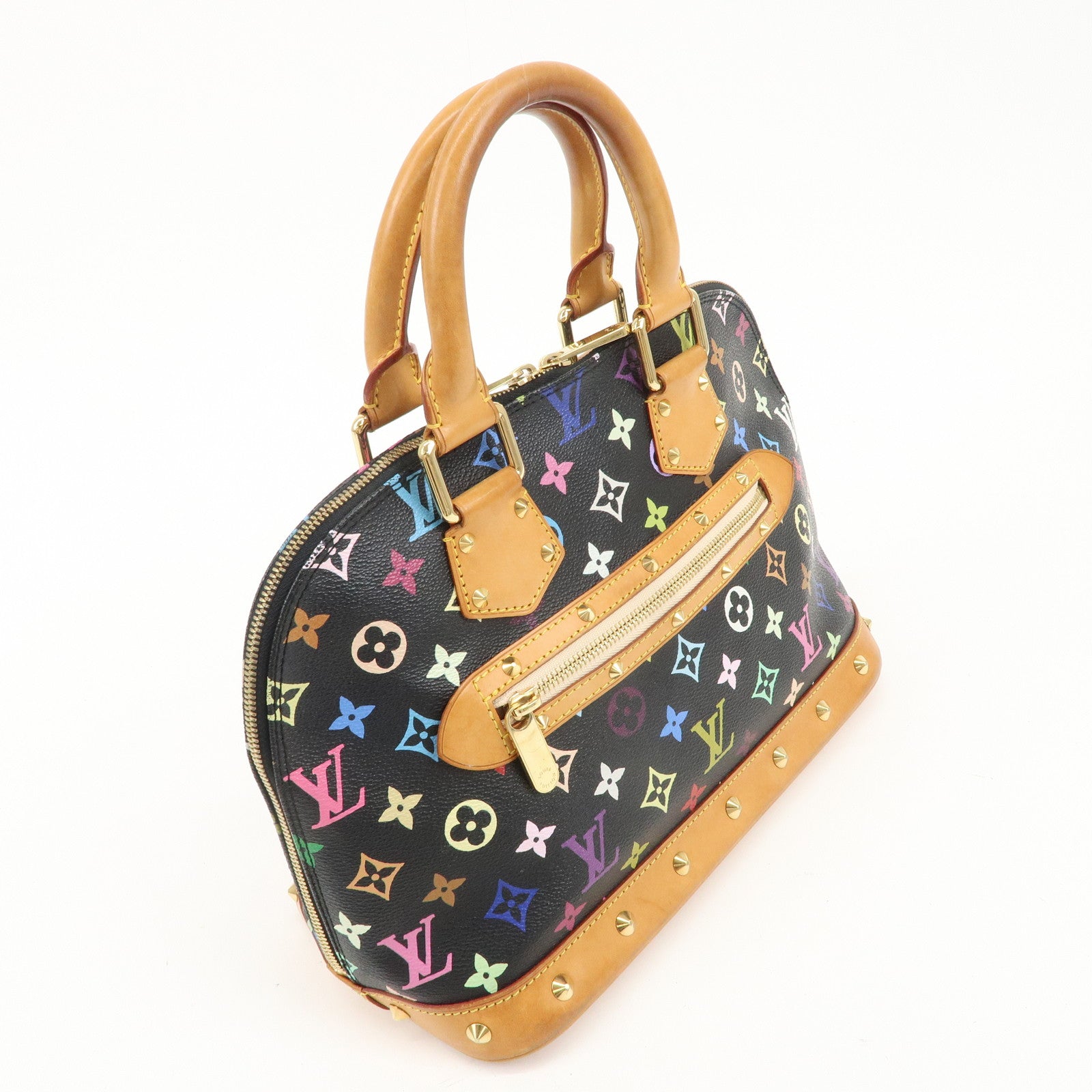 LOUIS VUITTON Monogram Multicolor Alma Hand Bag Noir M92646 Used